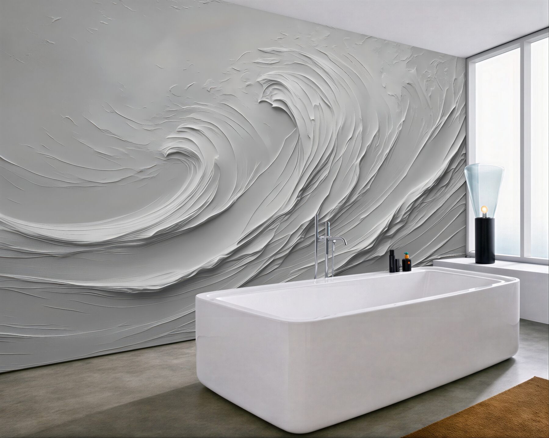 Fototapeta rzeźbione fale w srebrzystej szarości