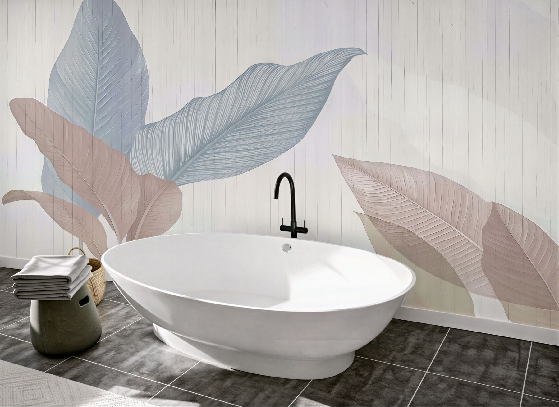 Fototapeta pastelowe liście tropikalnej harmonii