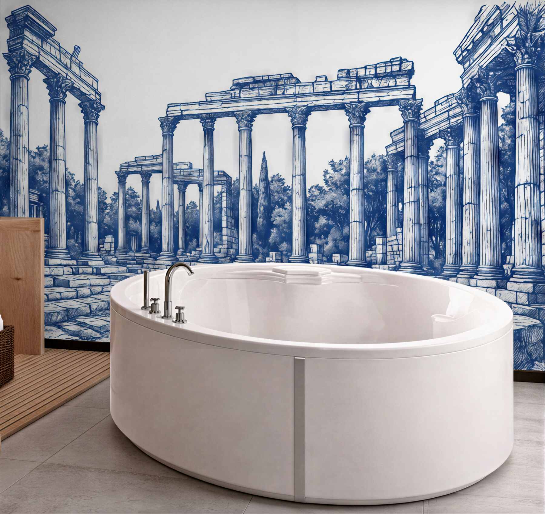 Fototapeta błękitne ruiny antycznej kolumnady