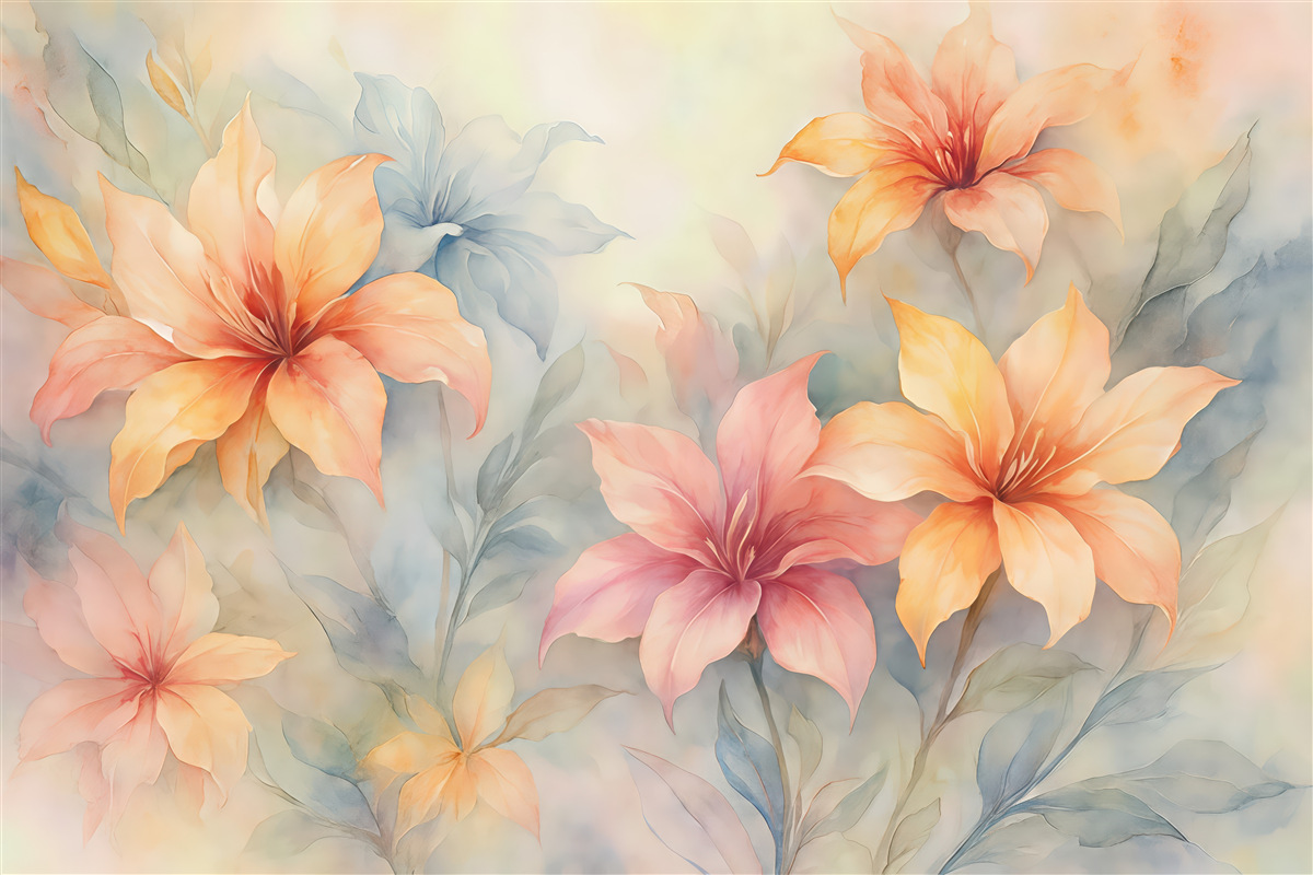 Fototapeta Jasne, abstrakcyjne rośliny.