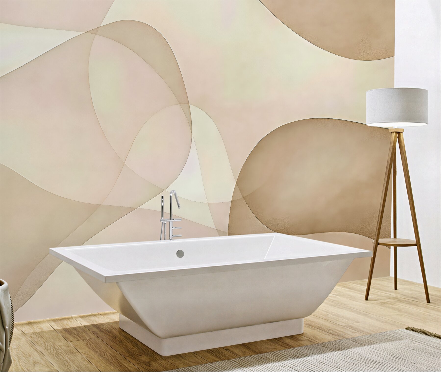 Fototapeta beżowa abstrakcja miękkich fal