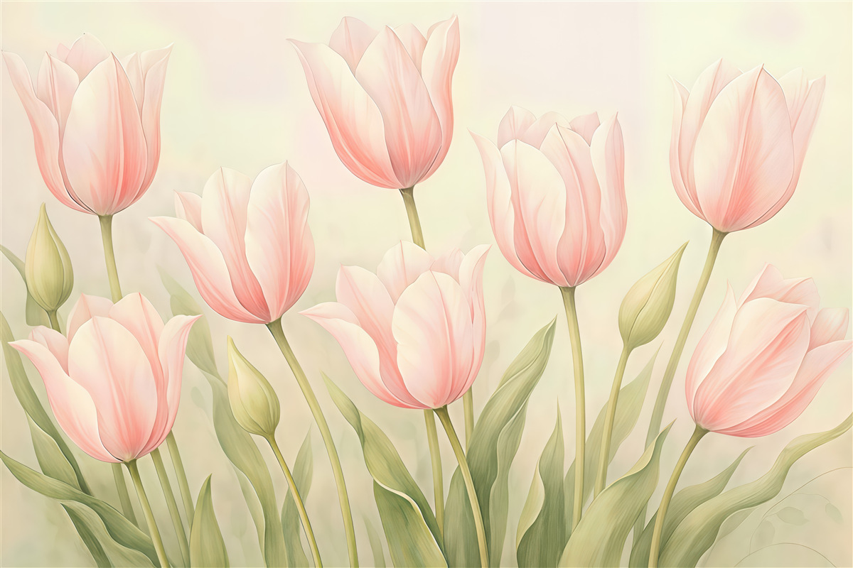 Fototapeta Subtelne różowe tulipany.