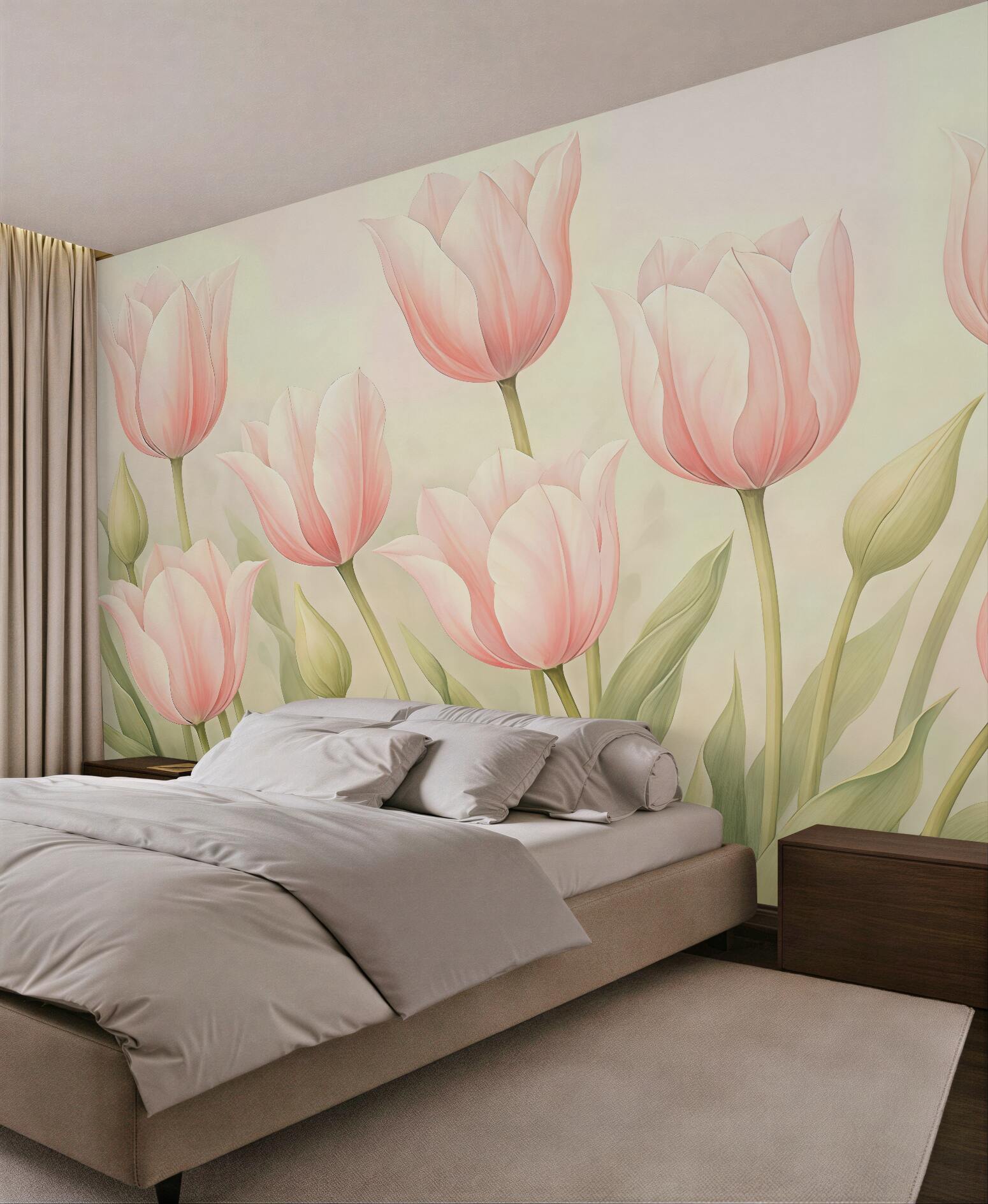 Fototapeta Subtelne różowe tulipany.