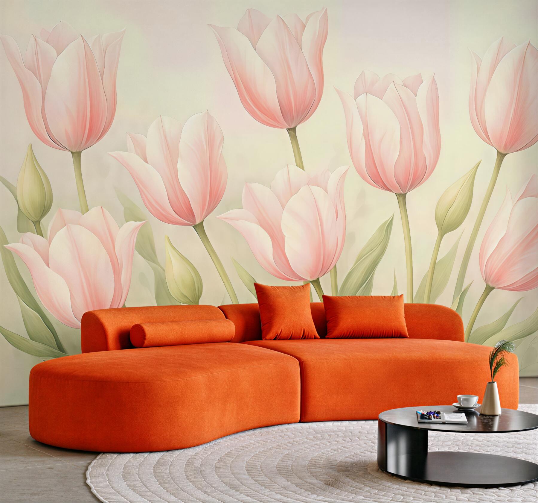 Fototapeta Subtelne różowe tulipany.