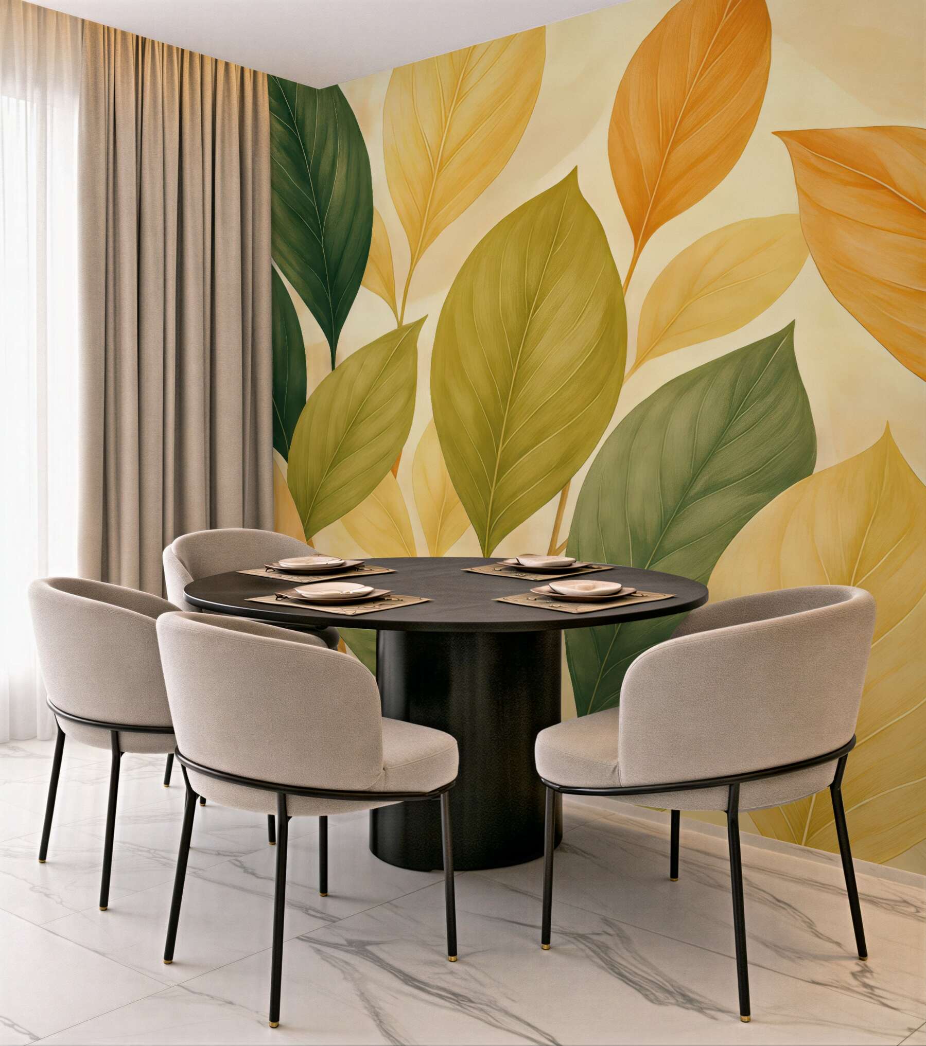 Fototapeta Liście w sezonie jesiennym.