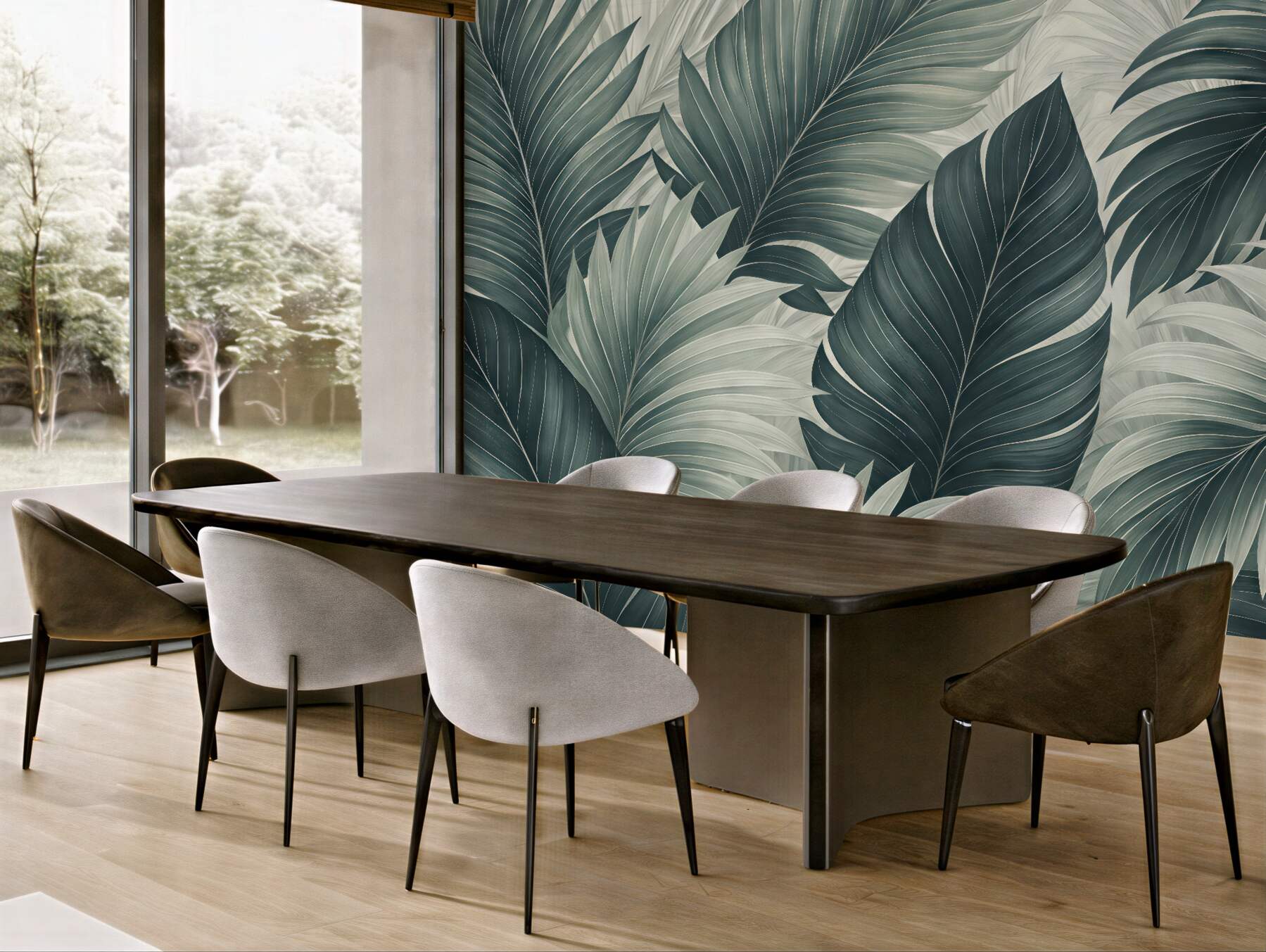 Fototapeta Liście palmowe z naśladującą teksturę.