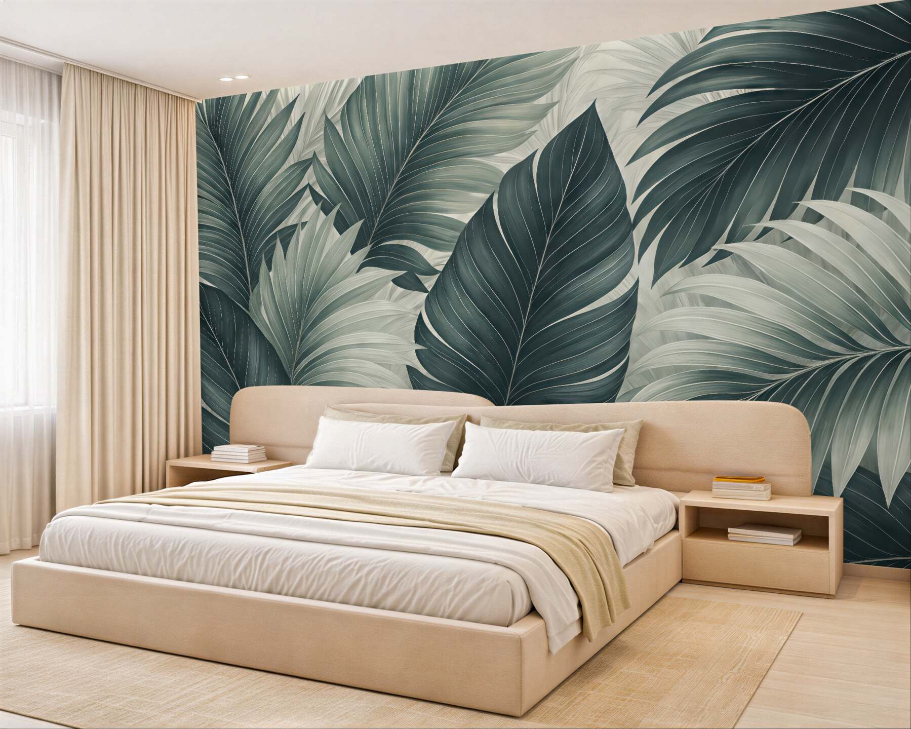 Fototapeta Liście palmowe z naśladującą teksturę.