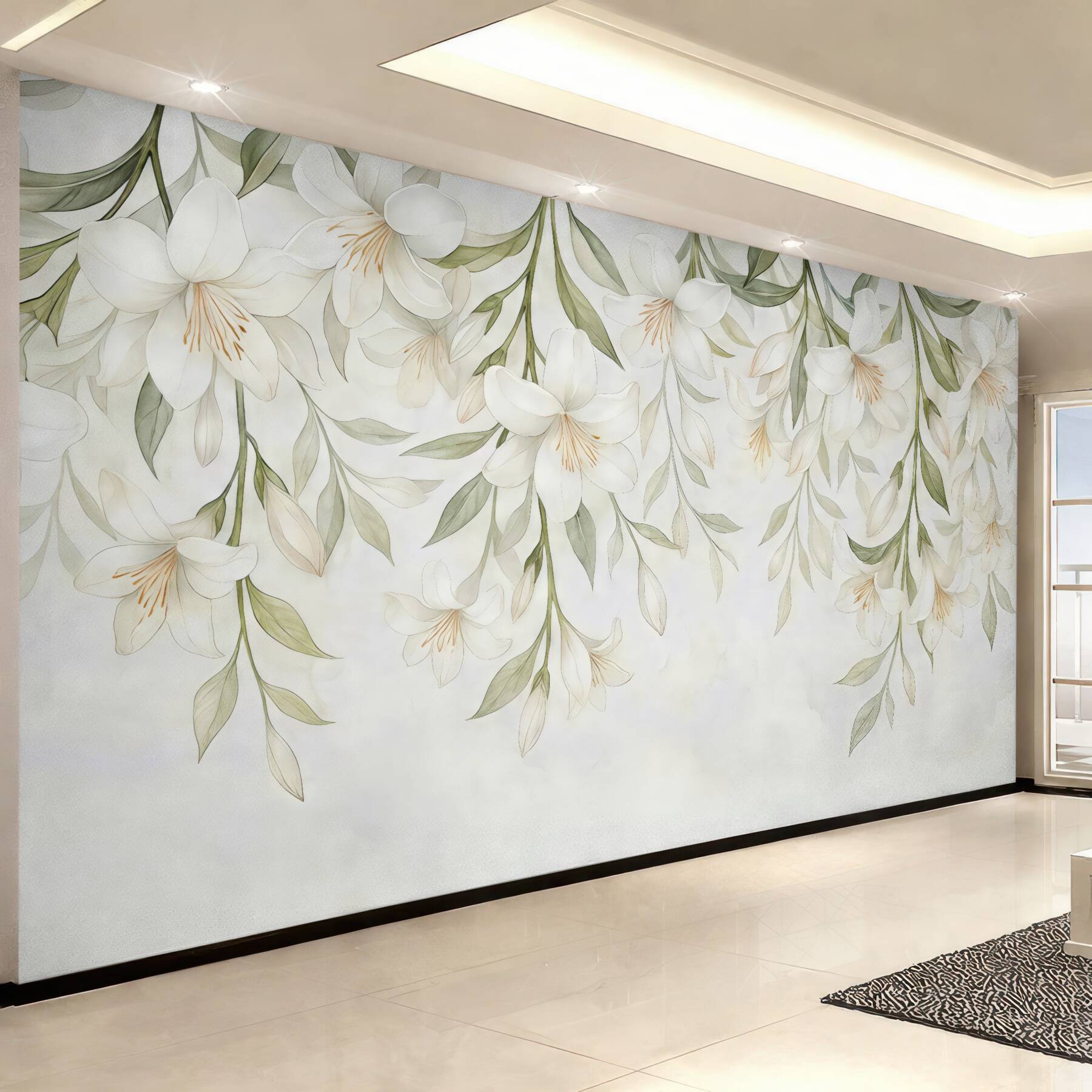 Fototapeta Łagodne kwiaty jaśminu z wierzchu.