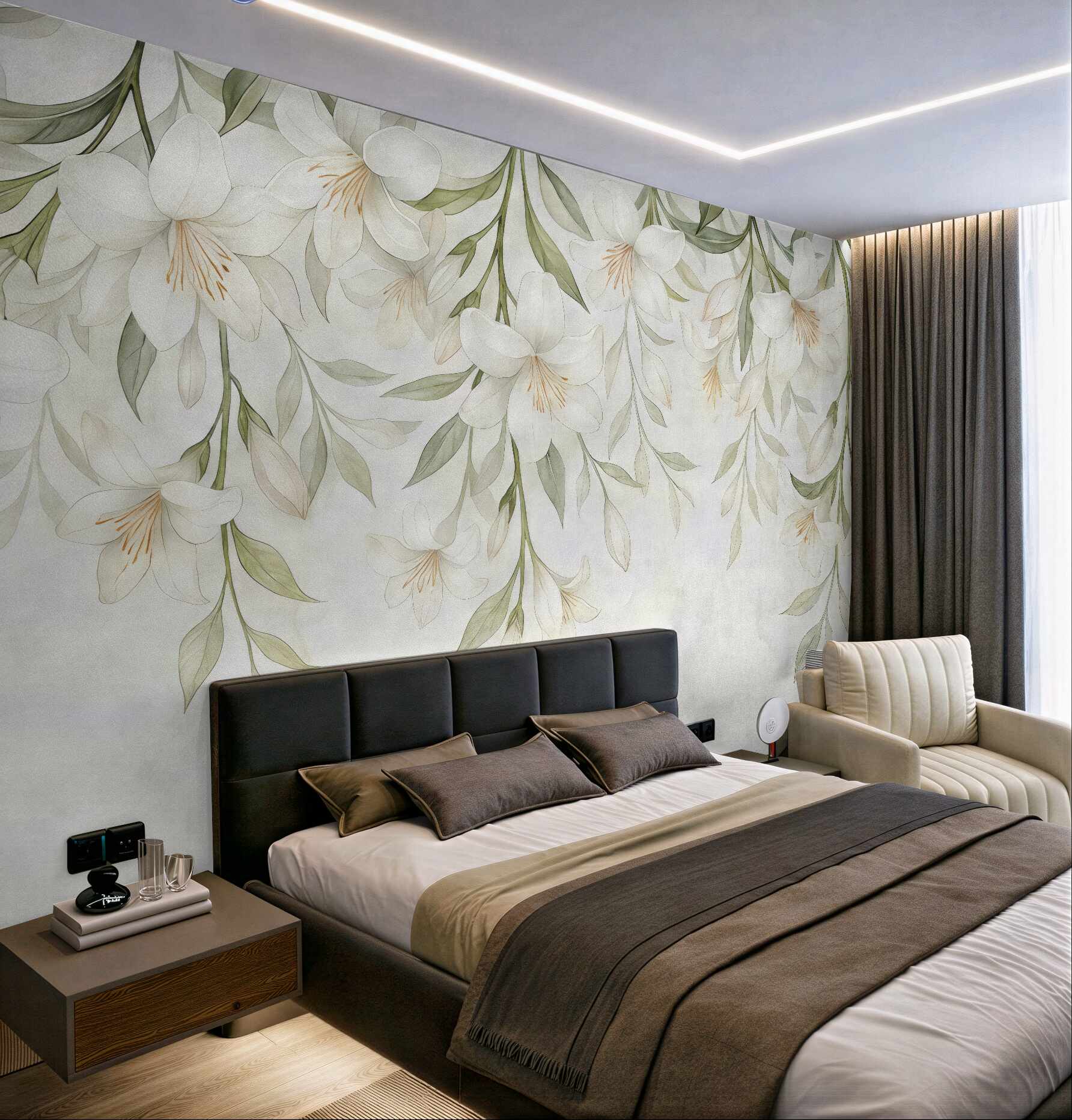 Fototapeta Łagodne kwiaty jaśminu z wierzchu.