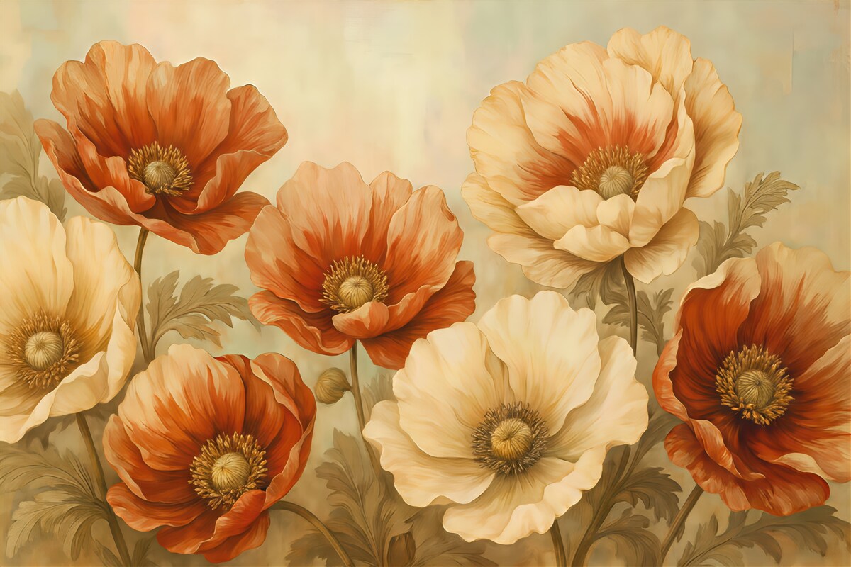 Fototapeta Maki w stylu retro.