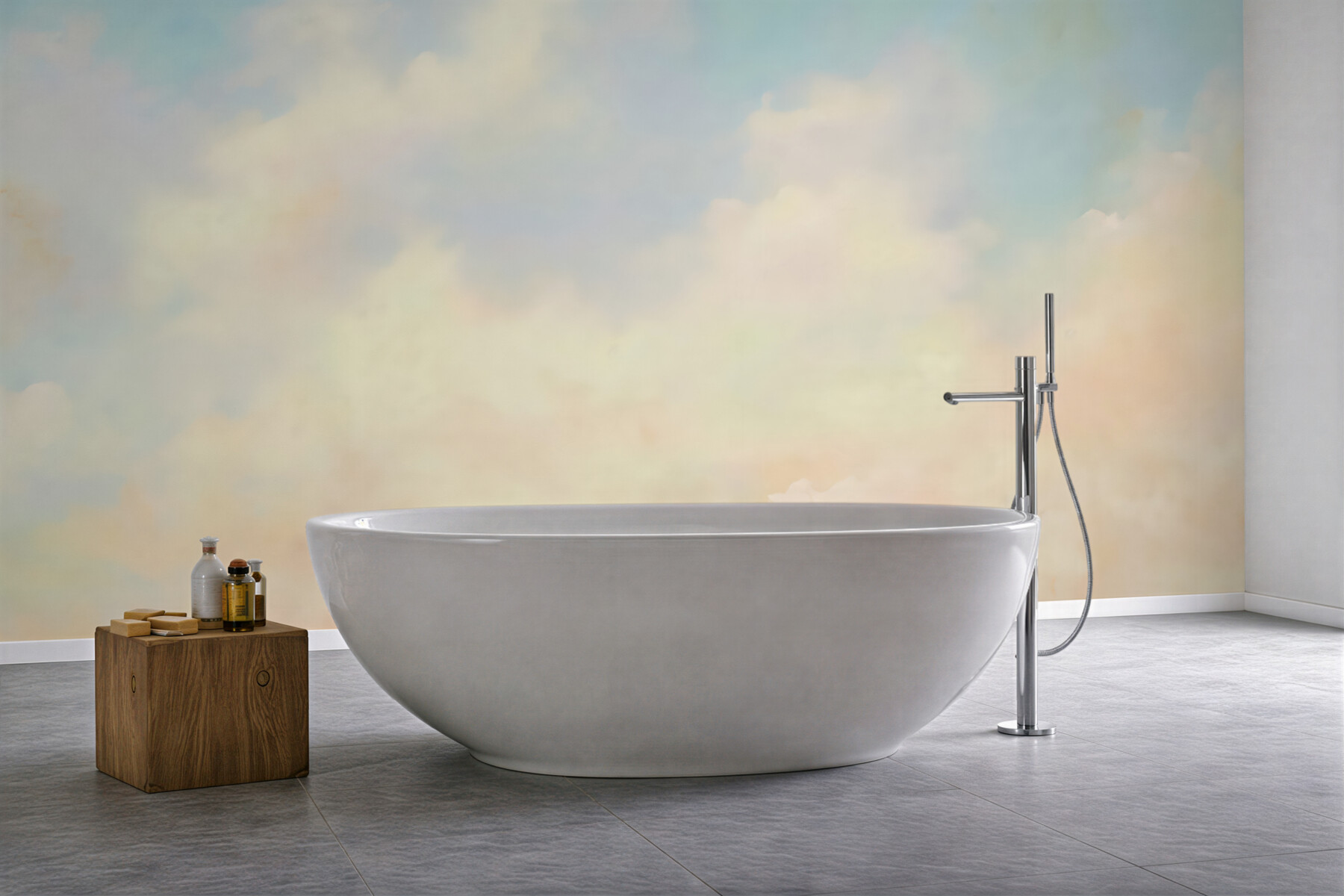 Fototapeta pastelowe chmury o świtowym blasku