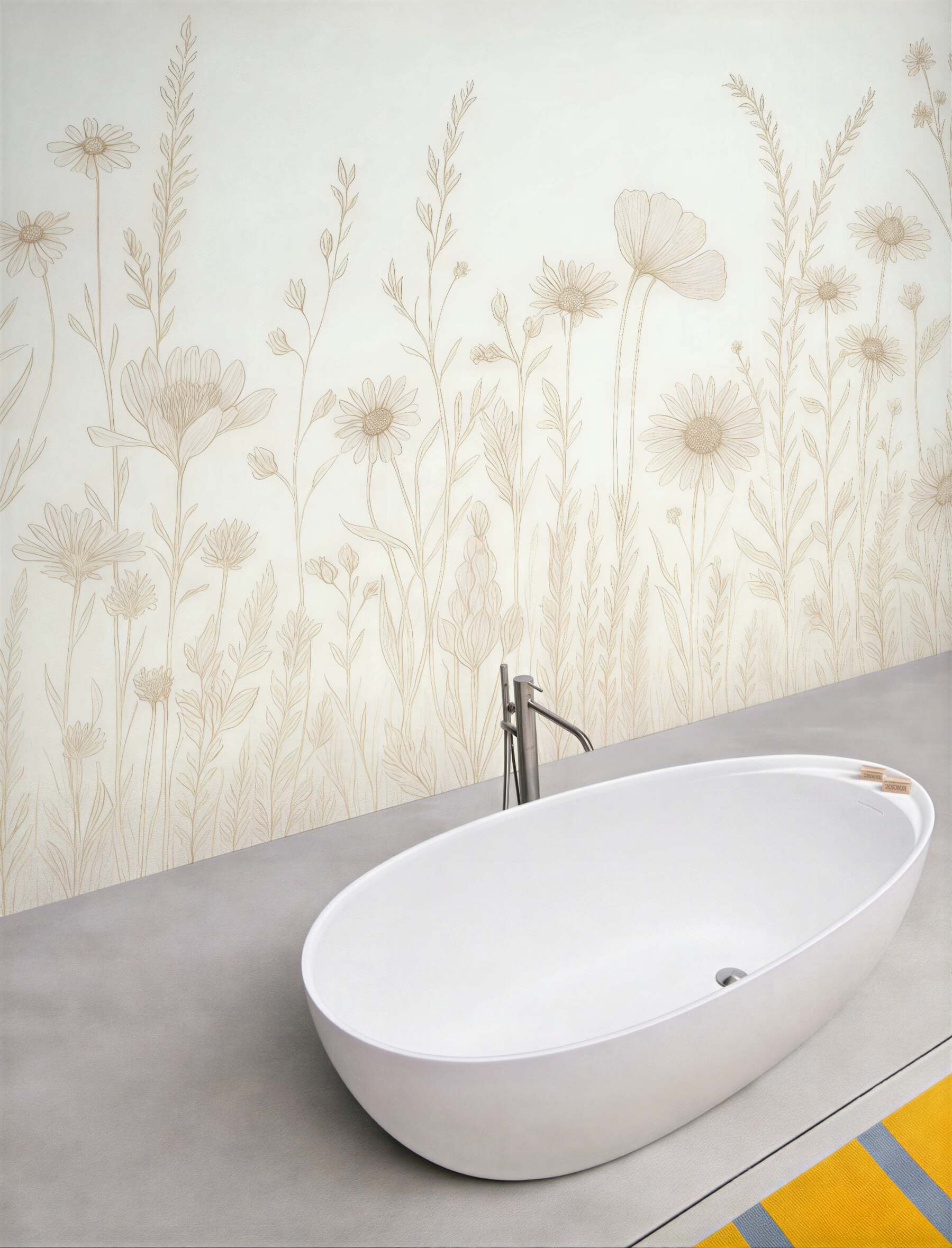 Fototapeta subtelna łąka w minimalistycznej kresce