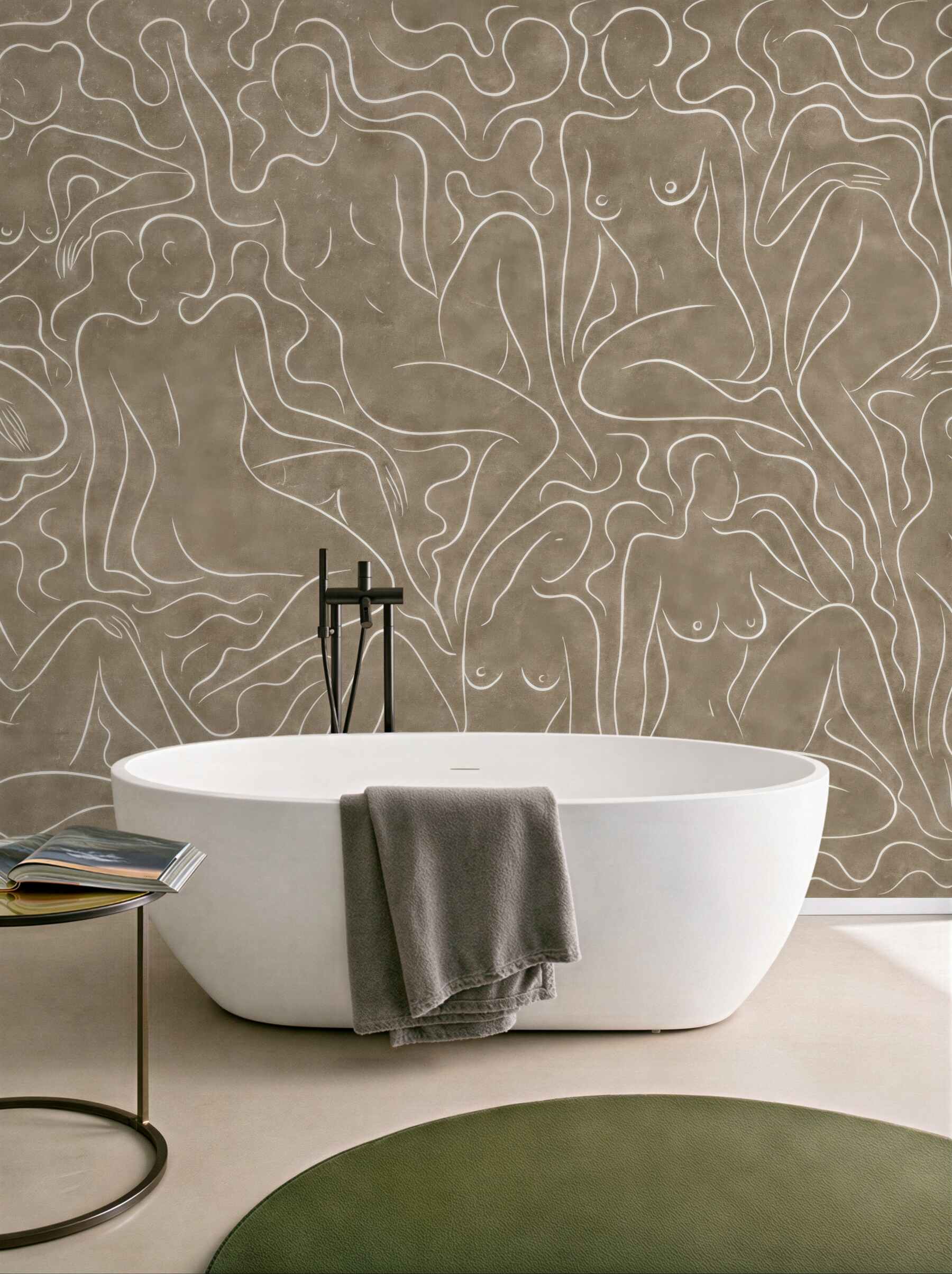 Fototapeta kobiece sylwetki w piaskowej abstrakcji