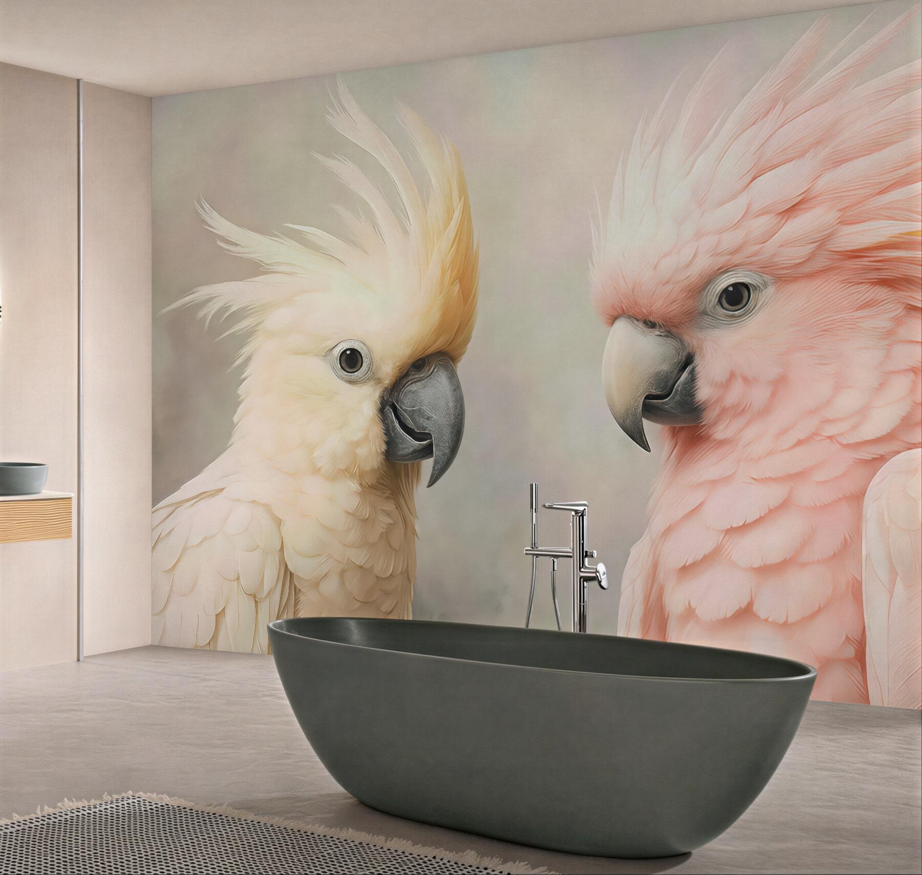 Fototapeta pastelowe kakadu w subtelnej harmonii