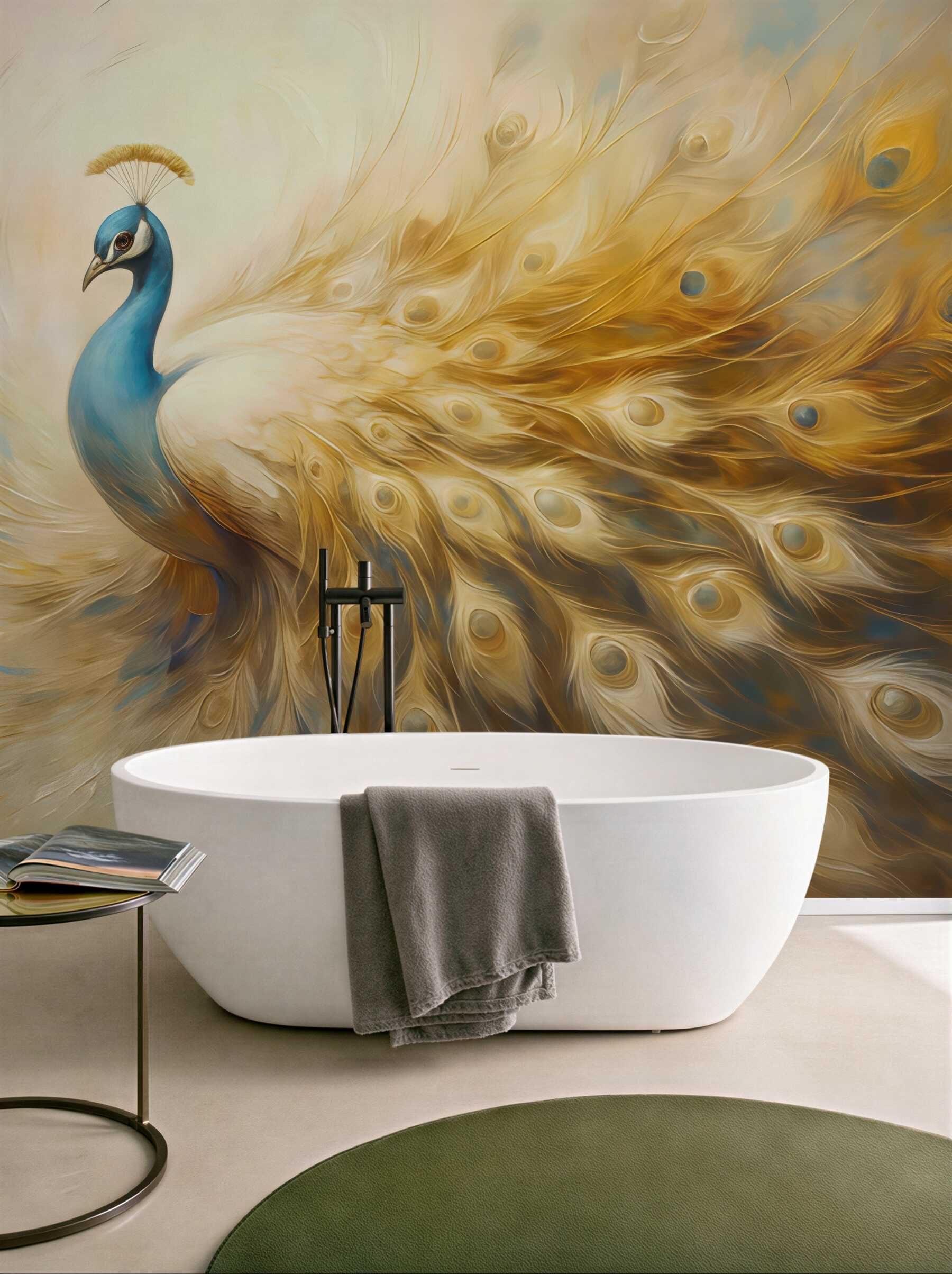 Fototapeta złoty paw w eterycznym blasku