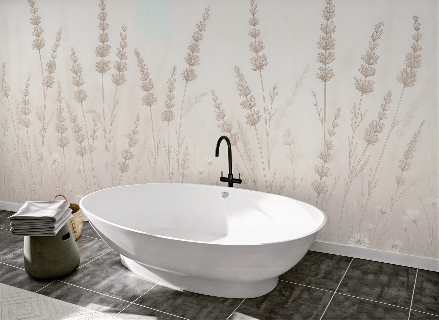 Fototapeta subtelna łąka w pastelowej mgle