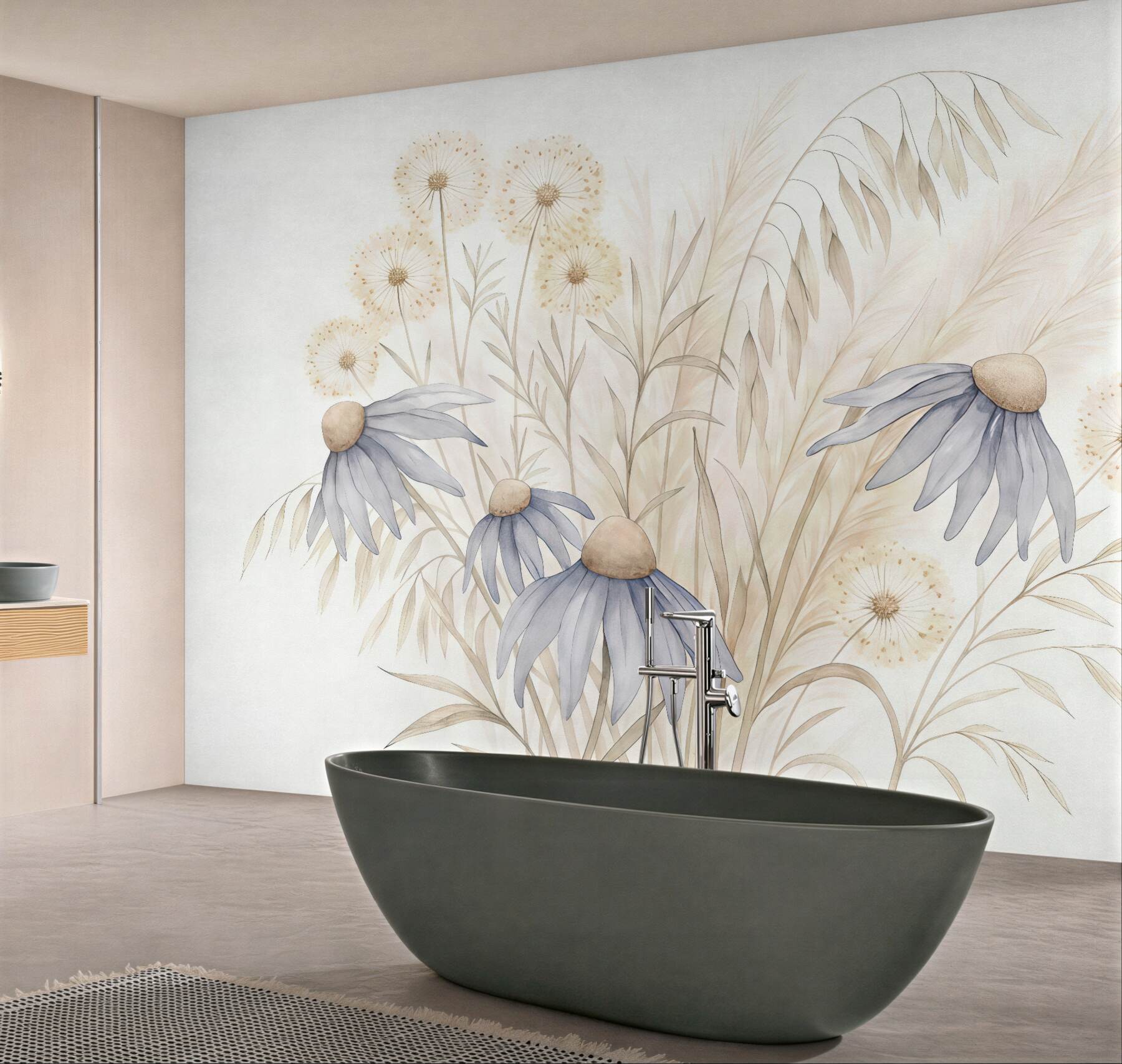 Fototapeta subtelne polne kwiaty w pastelach