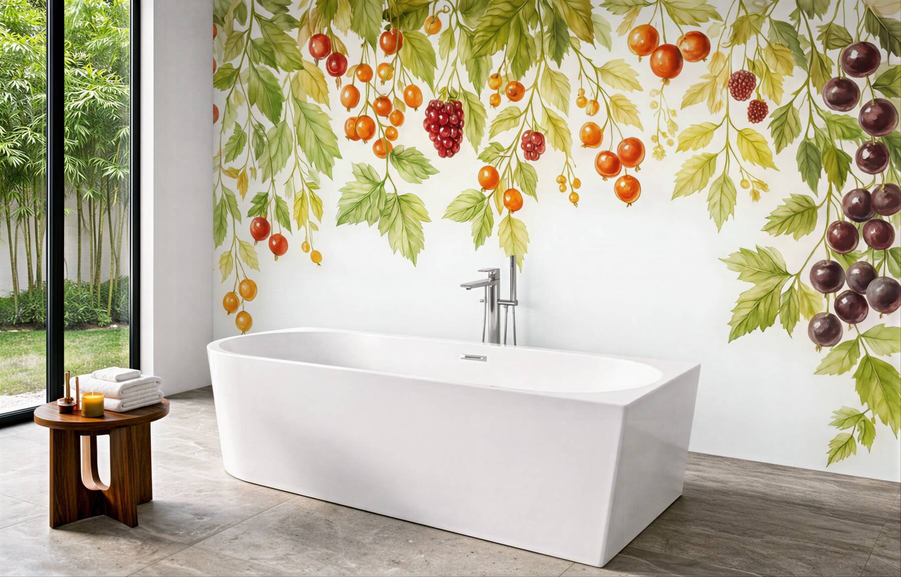 Fototapeta akwarelowe gałązki z owocami