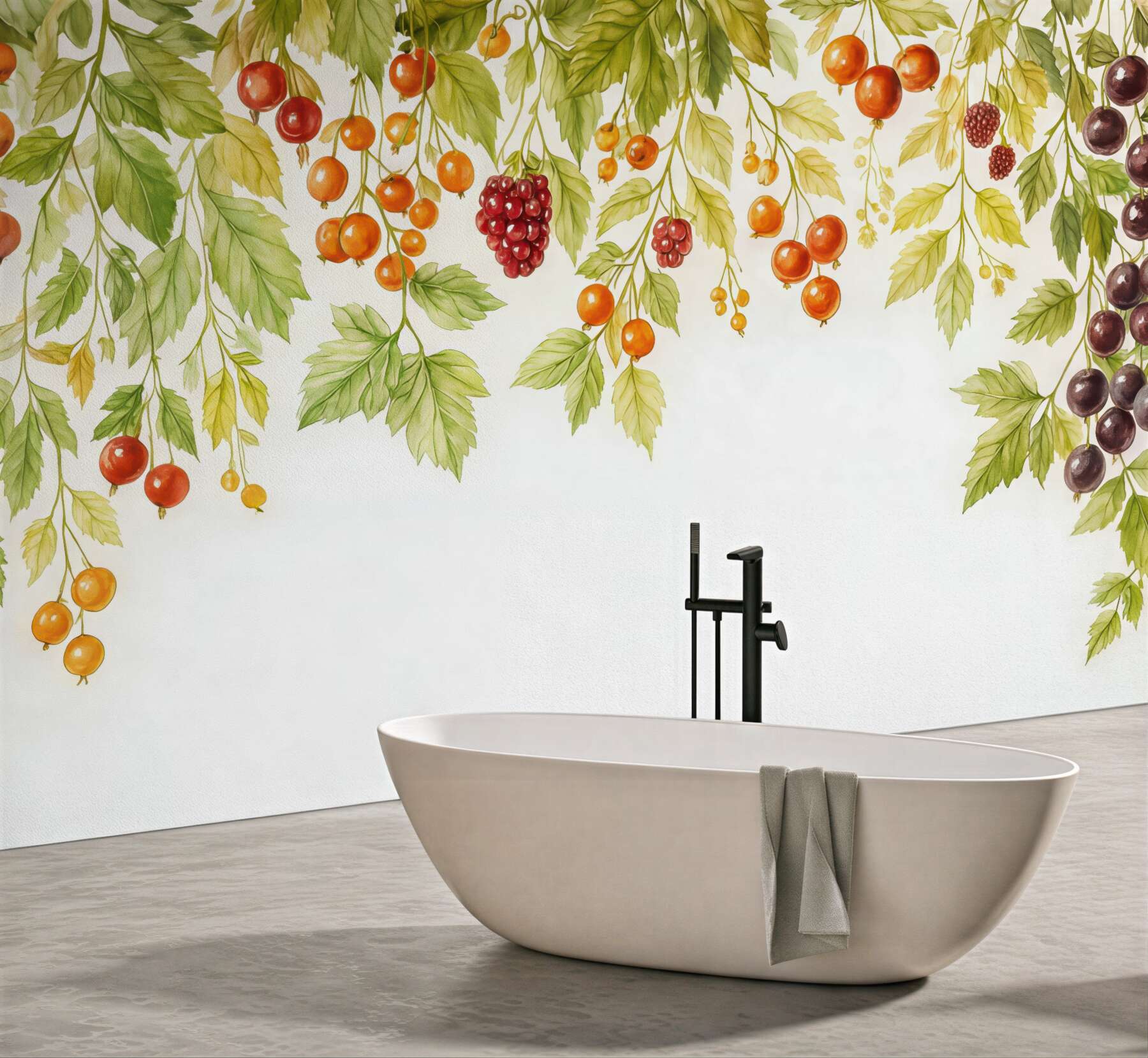 Fototapeta akwarelowe gałązki z owocami