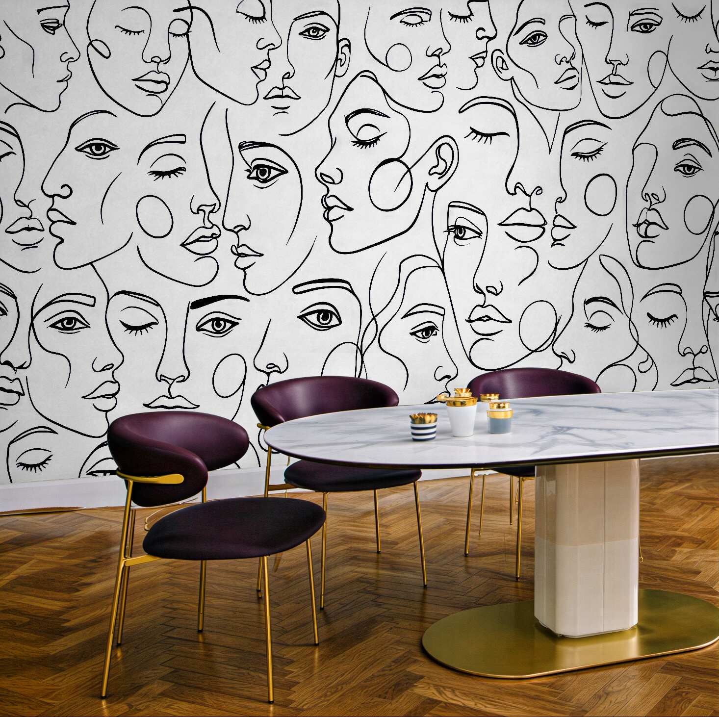 Fototapeta Abstrakcyjne oblicza w czarnej kolorystyce.