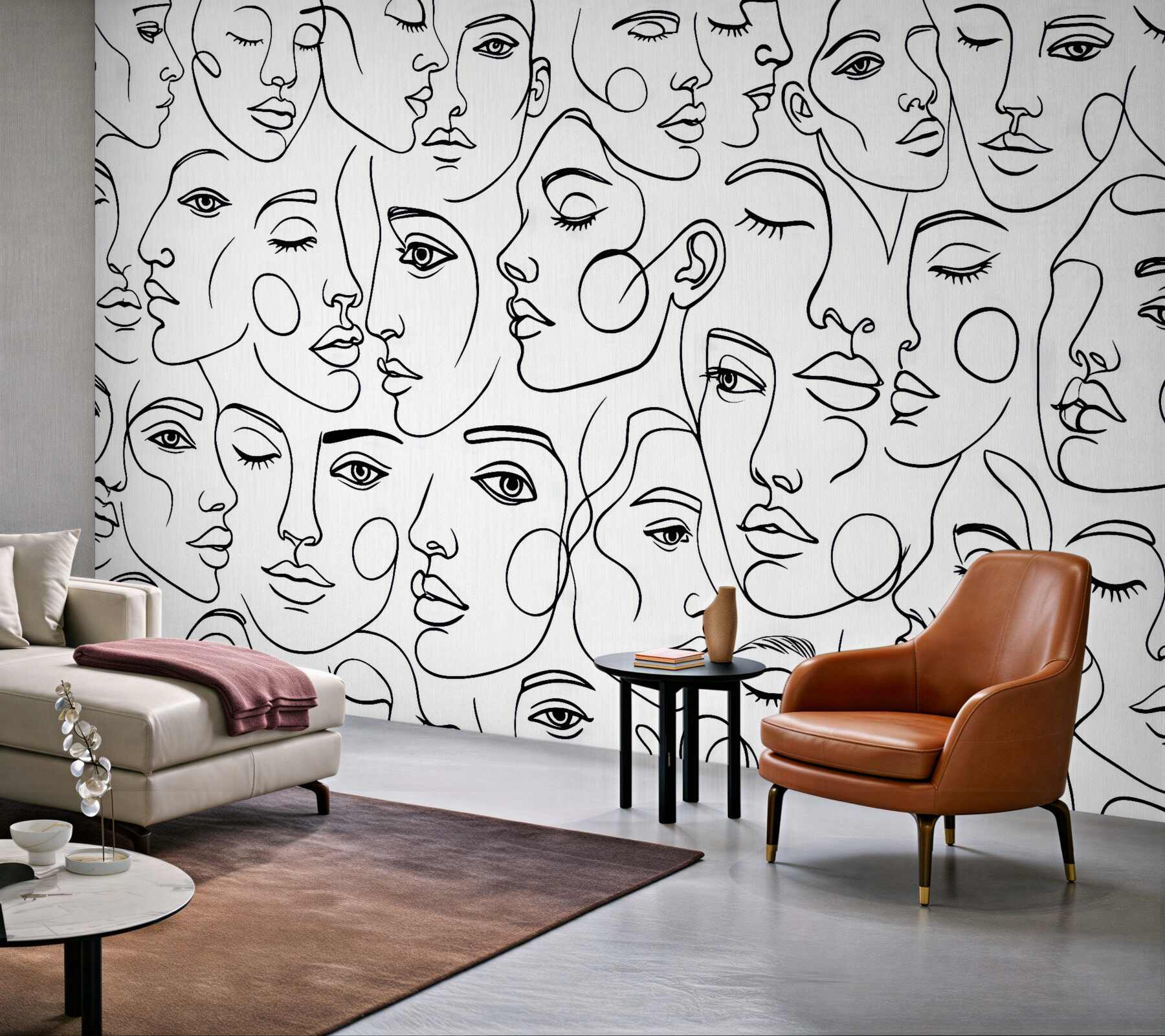 Fototapeta Abstrakcyjne oblicza w czarnej kolorystyce.