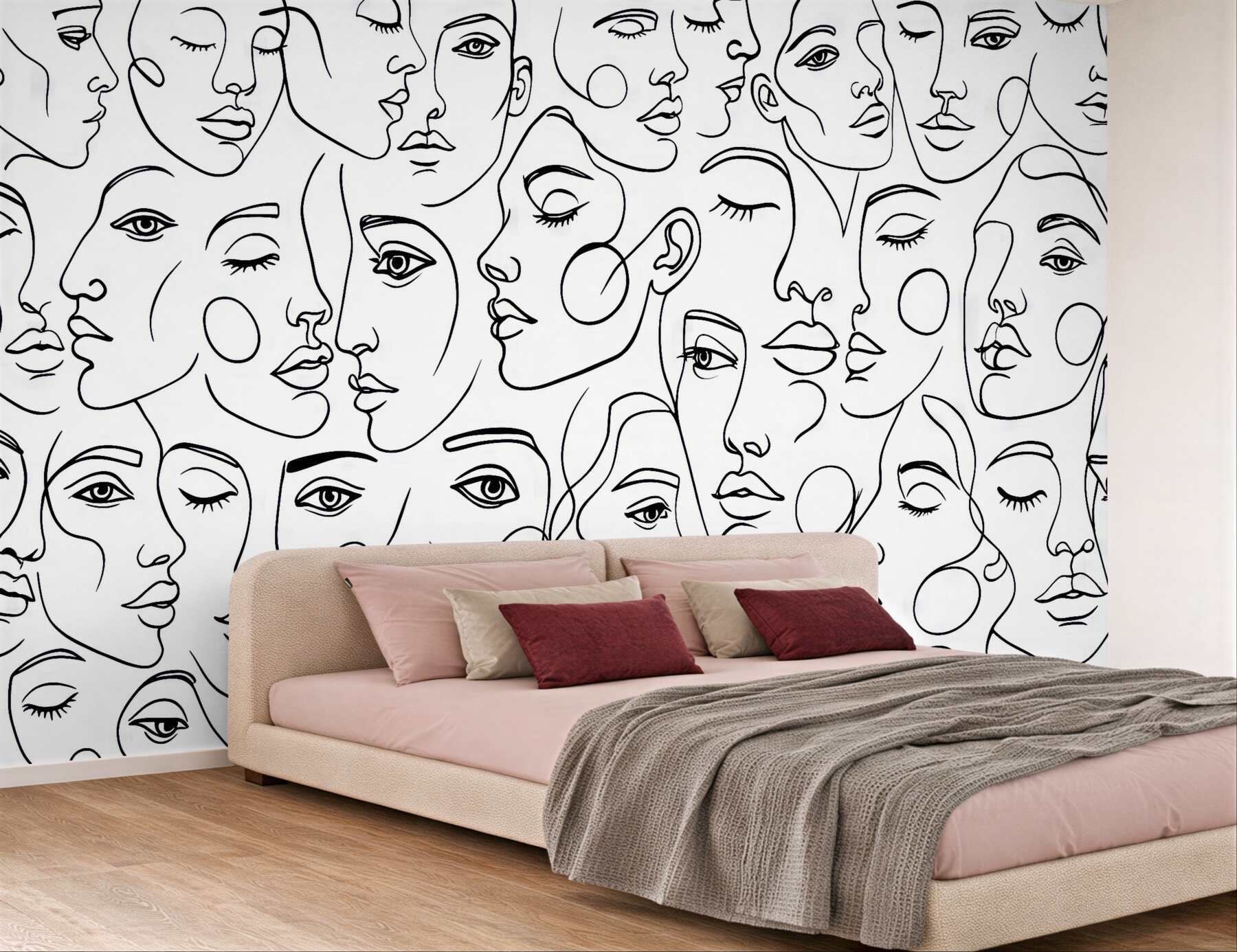 Fototapeta Abstrakcyjne oblicza w czarnej kolorystyce.