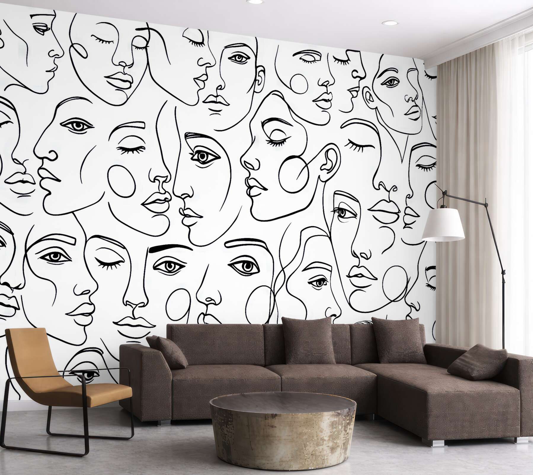 Fototapeta Abstrakcyjne oblicza w czarnej kolorystyce.