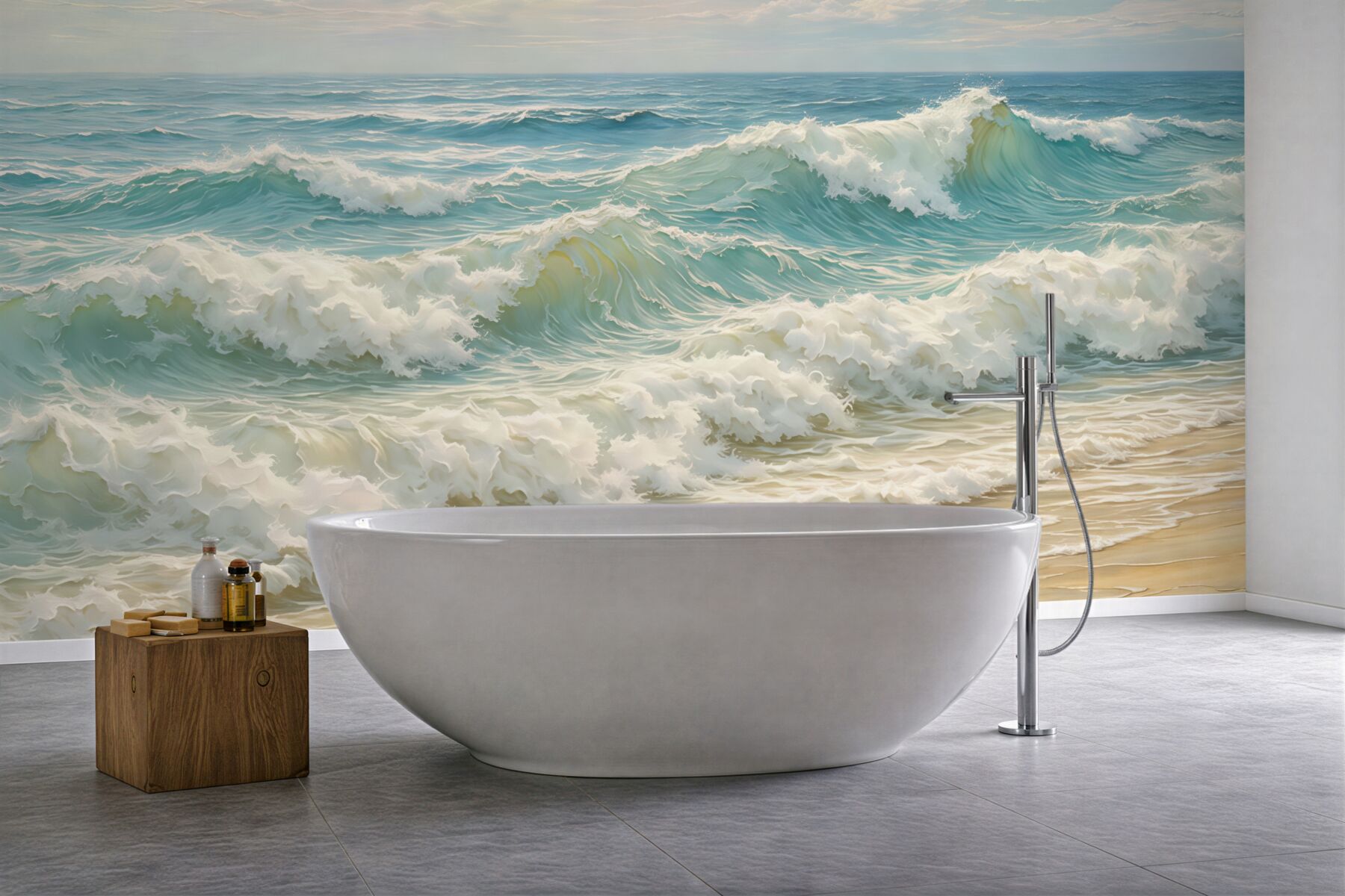 Fototapeta morskie fale na słonecznej plaży