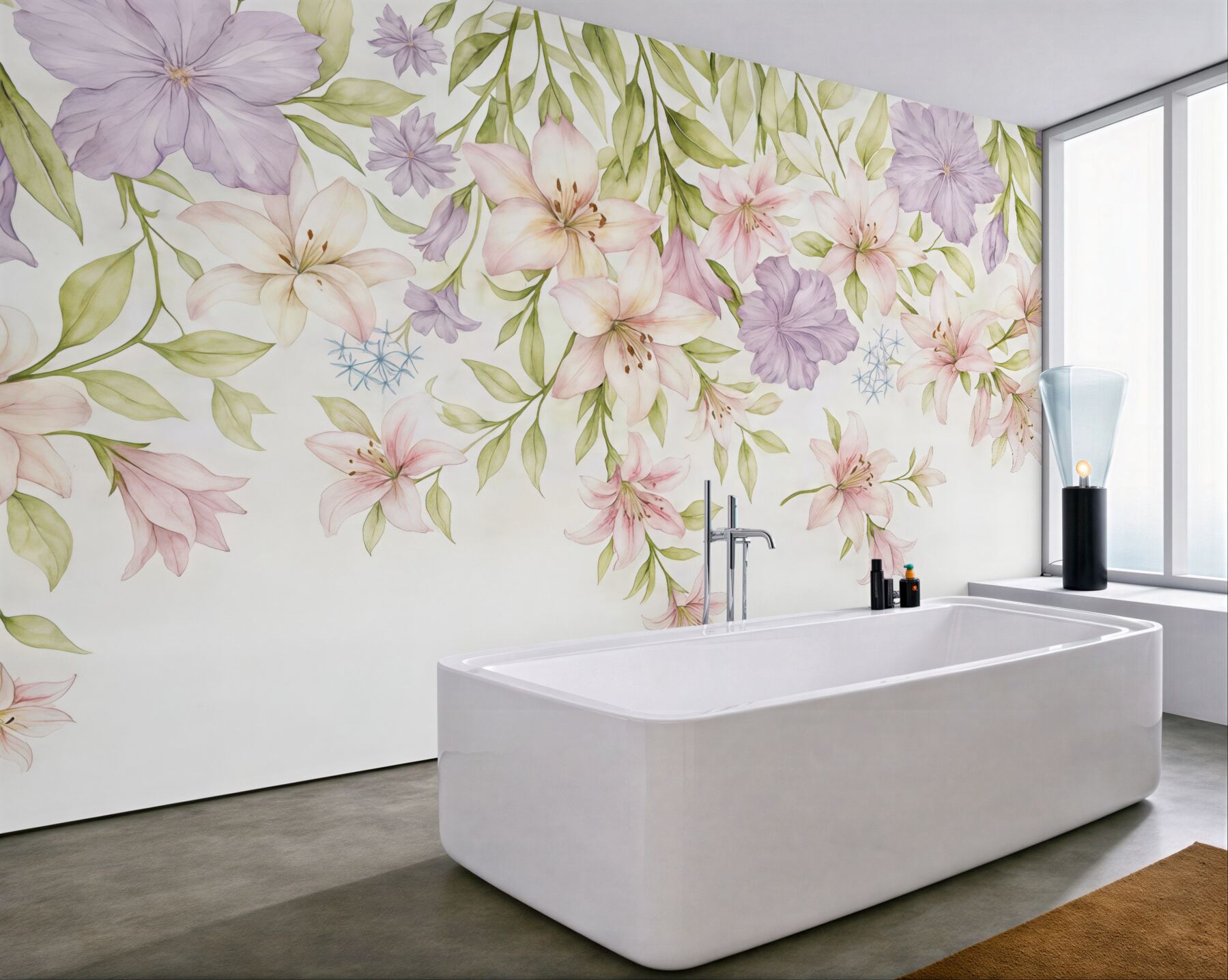 Fototapeta pastelowe lilie i zwiewne kwiaty