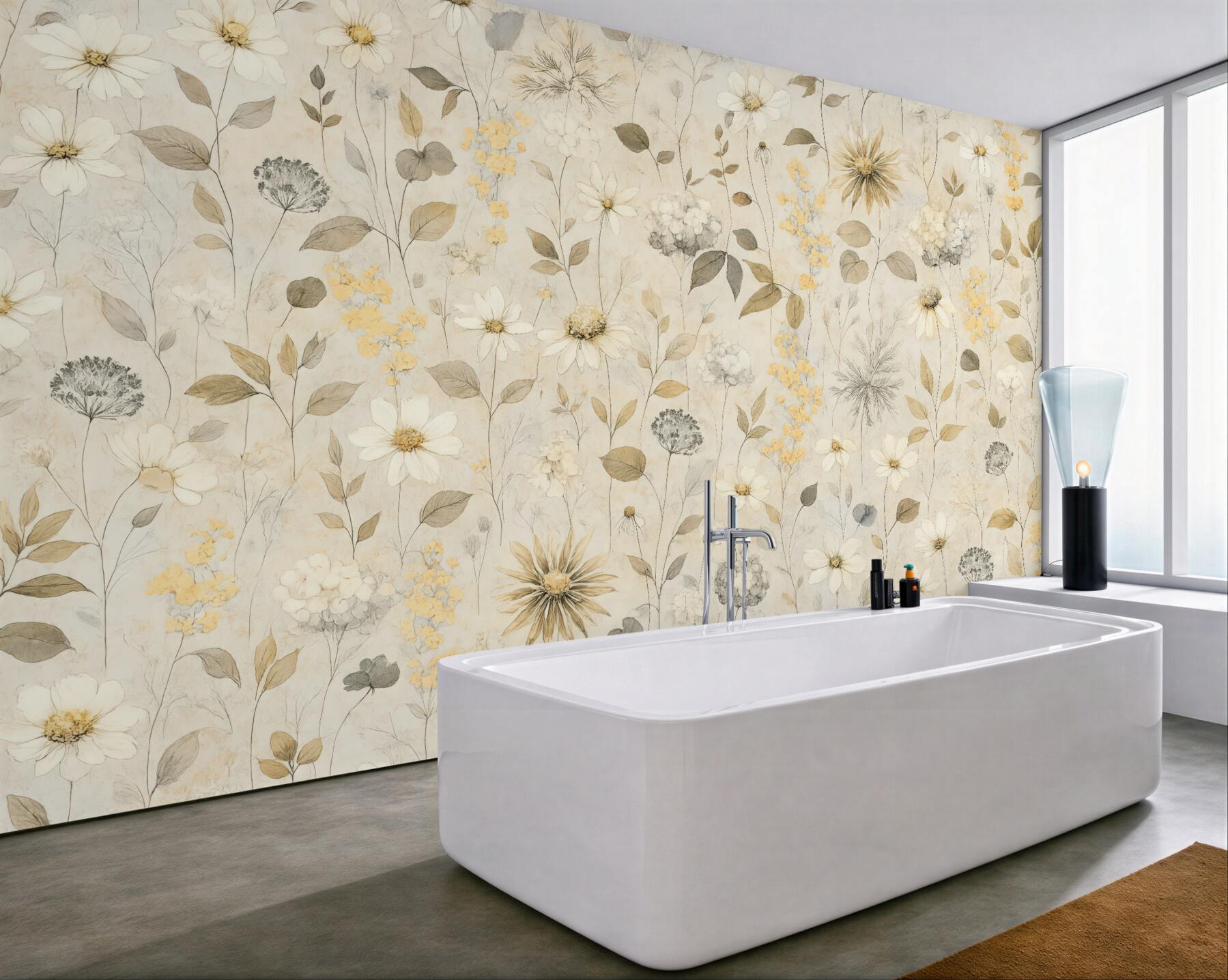 Fototapeta romantyczna łąka w kremowych odcieniach