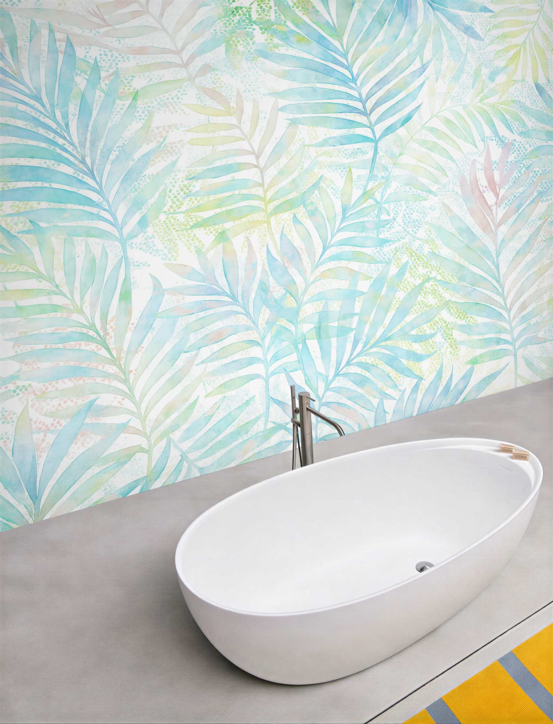 Fototapeta pastelowe liście tropikalne akwarela