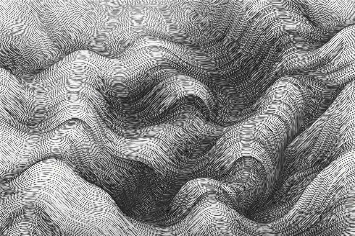 Fototapeta Zakrzywione monochromatyczne pasy i linie.