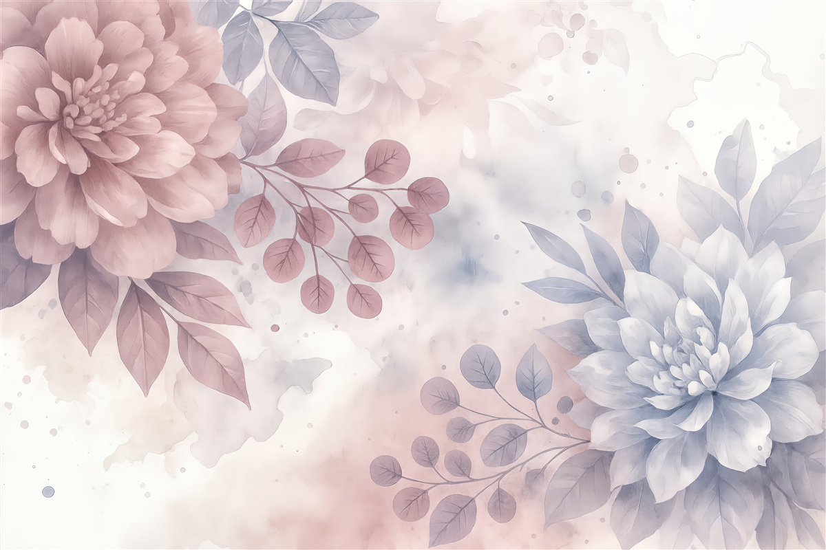 Fototapeta pastelowe kwiaty w akwarelowej mgiełce