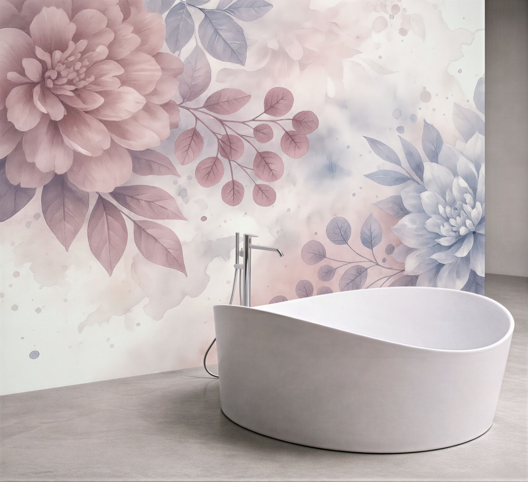 Fototapeta pastelowe kwiaty w akwarelowej mgiełce