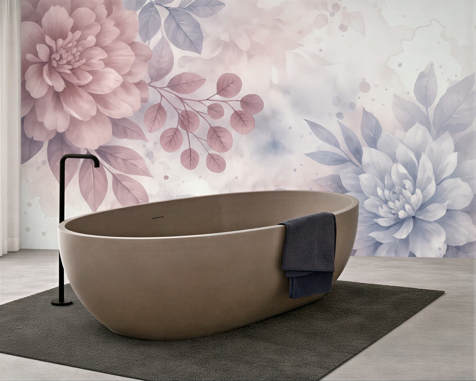 Fototapeta pastelowe kwiaty w akwarelowej mgiełce