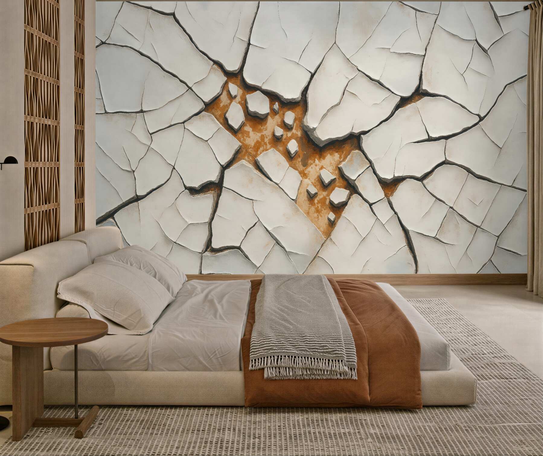 Fototapeta Wielkie fragmenty odpryśniętej farby na ścianie.