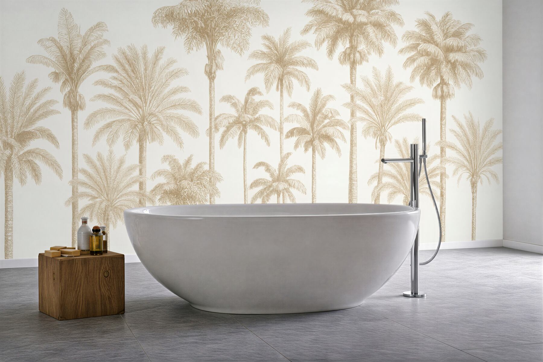 Fototapeta beżowe palmy w minimalistycznym stylu