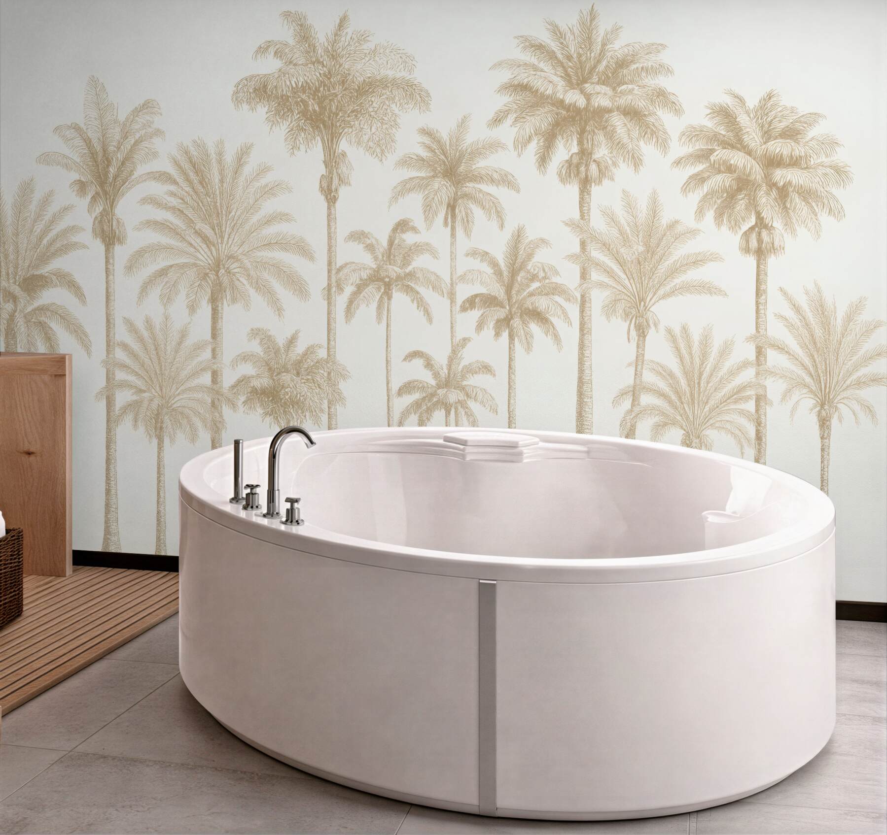 Fototapeta beżowe palmy w minimalistycznym stylu