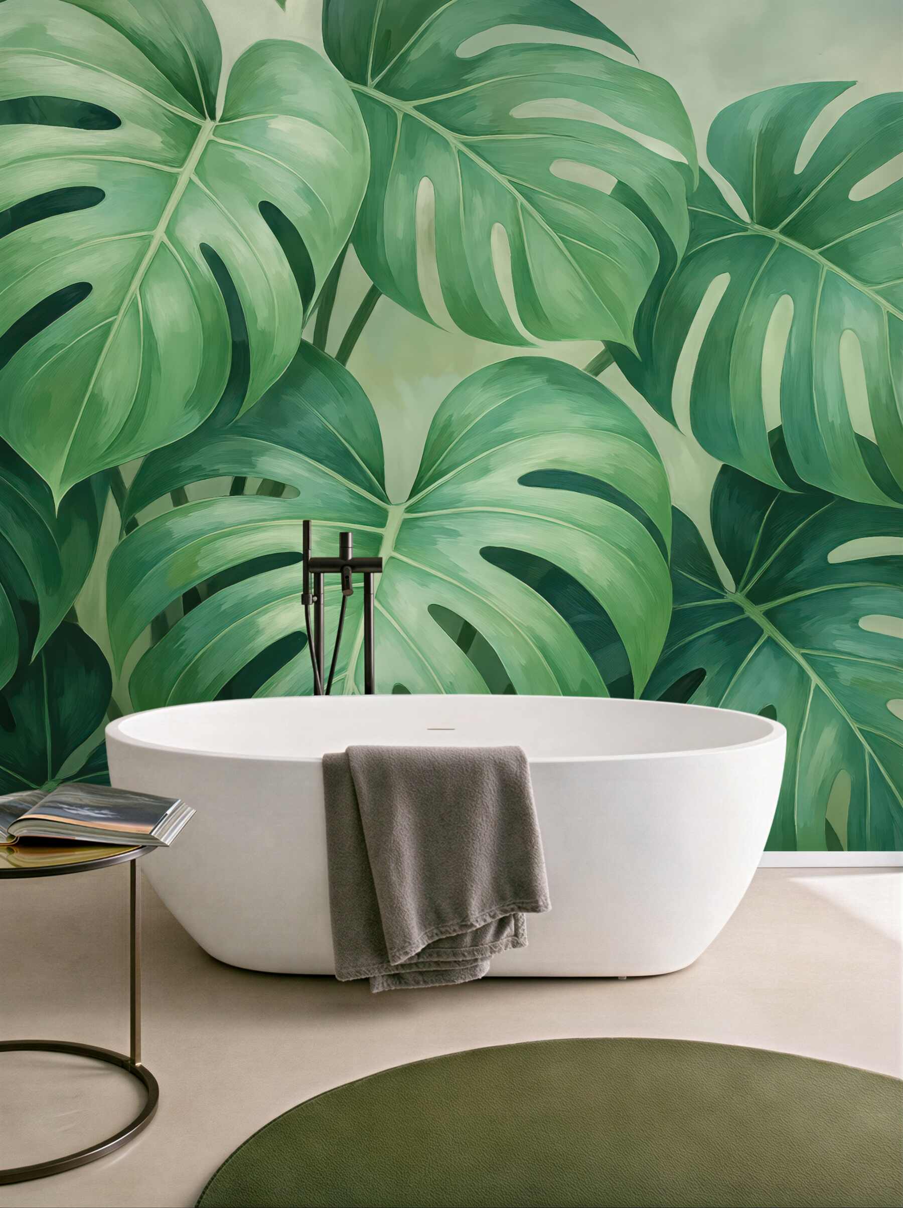 Fototapeta tropikalne liście monstery w zieleni