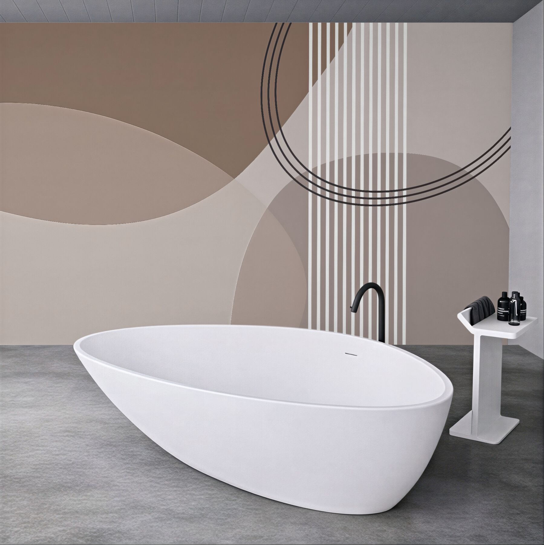 Fototapeta geometryczna harmonia w taupe