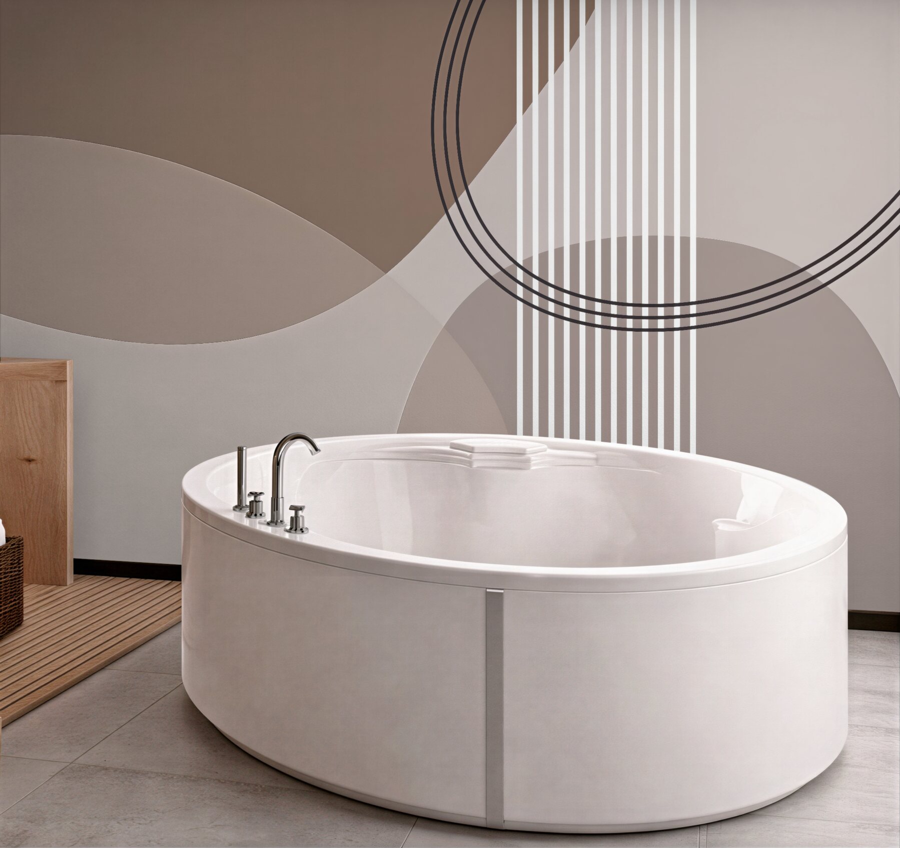 Fototapeta geometryczna harmonia w taupe