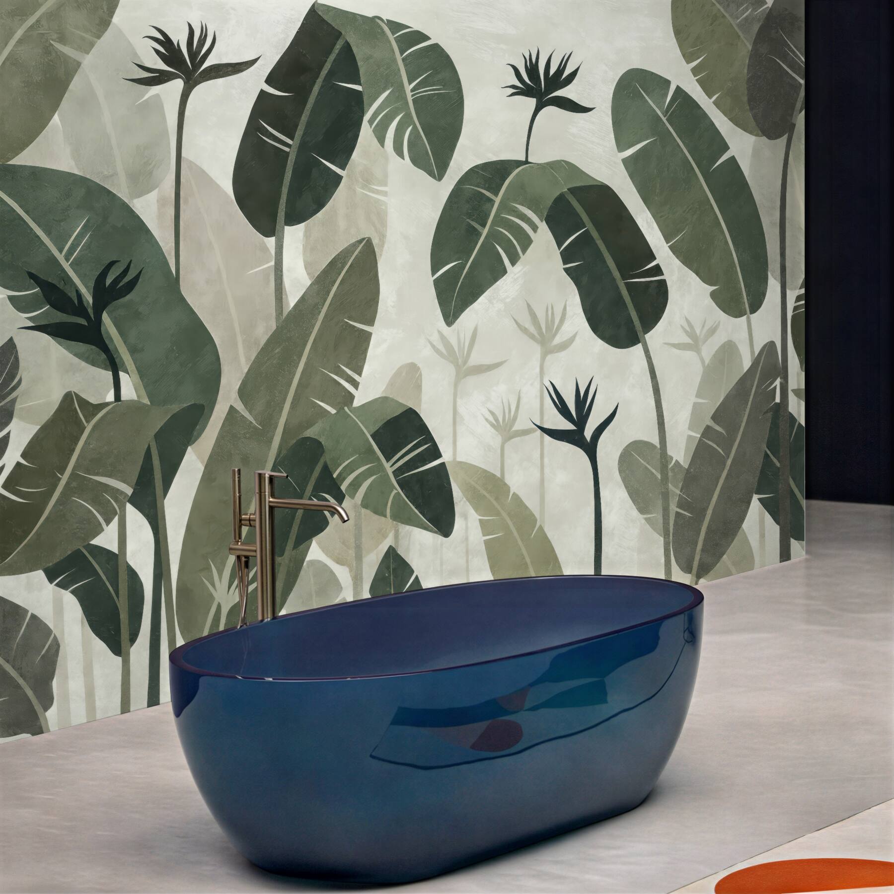 Fototapeta tropikalne liście w stonowanej zieleni