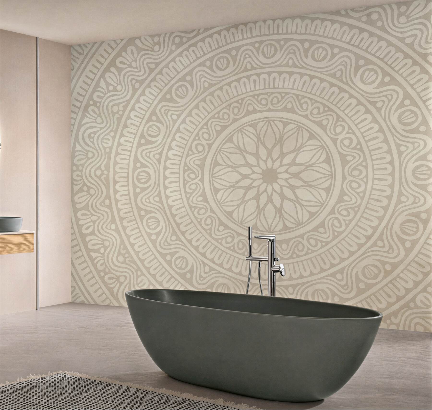 Fototapeta kremowa mandala w harmonijnym stylu