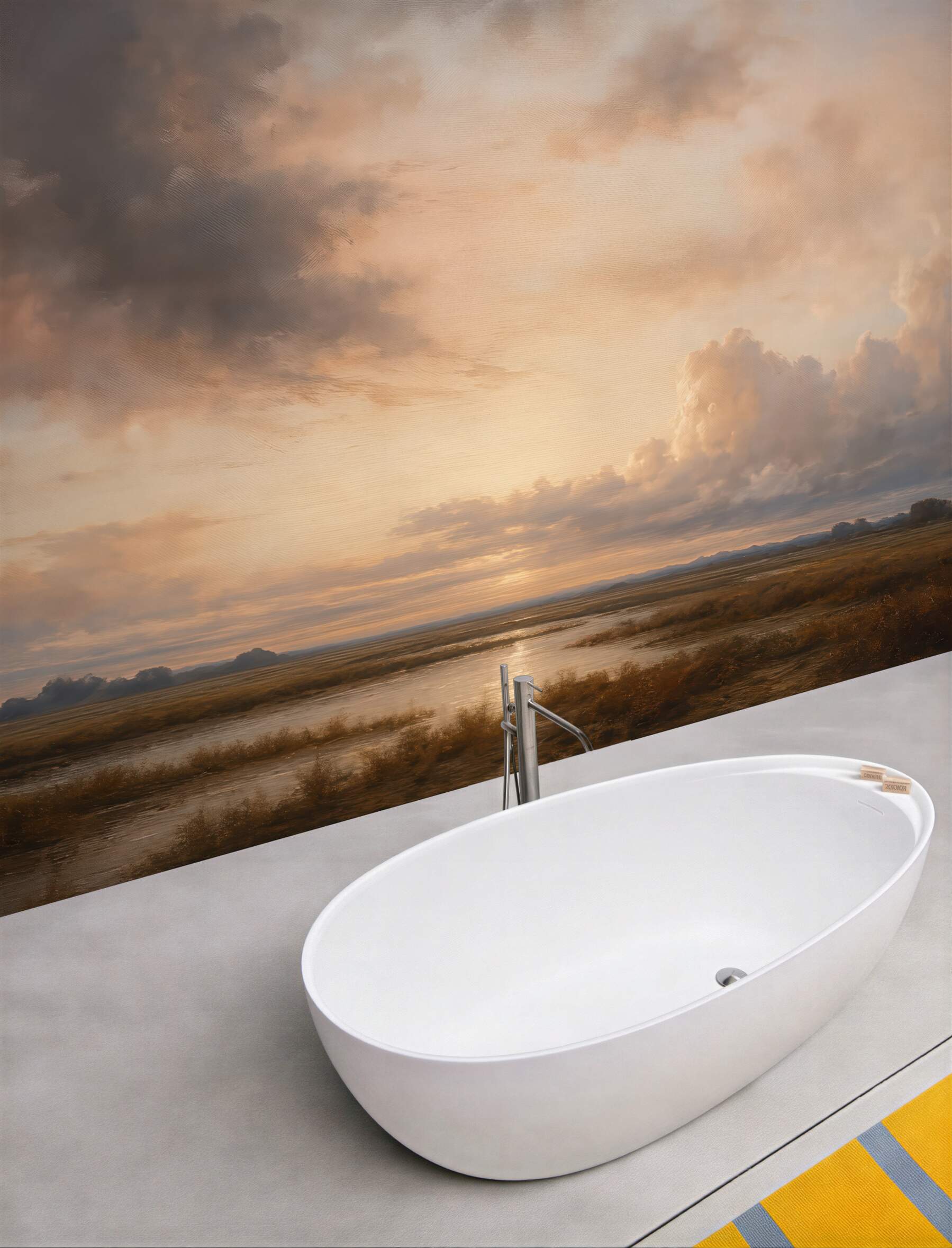 Fototapeta złoty zmierzch nad spokojnymi mokradłami