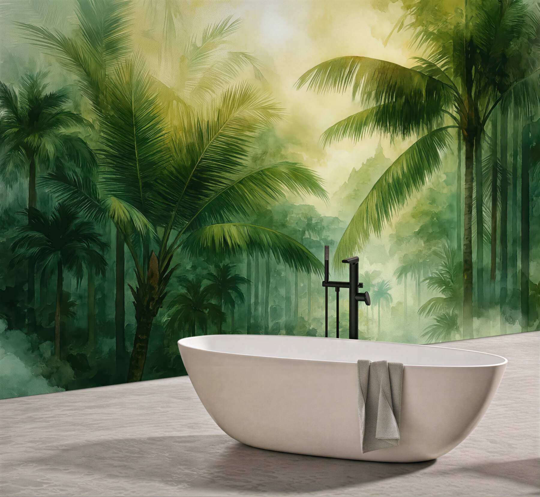 Fototapeta mglista dżungla o świcie