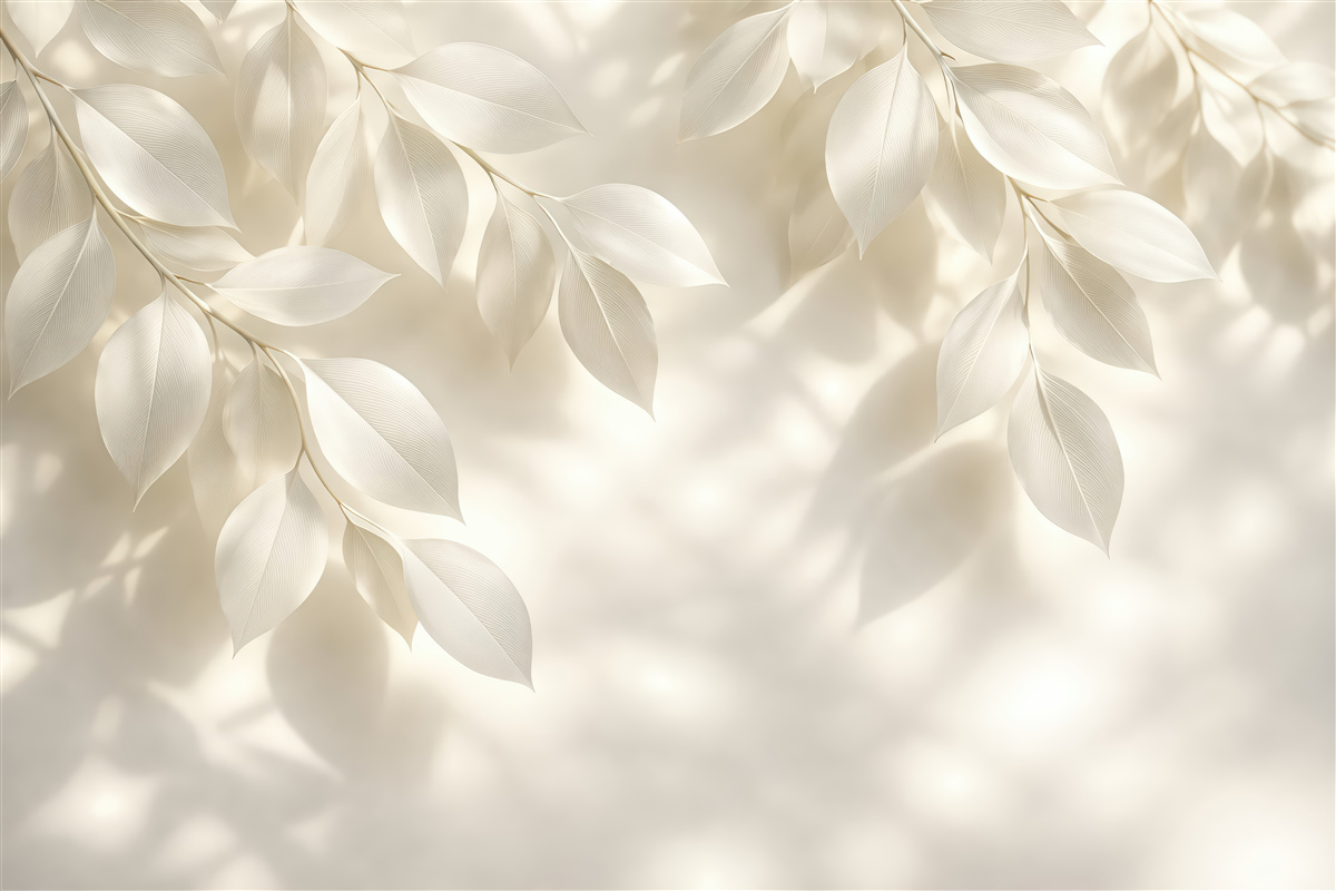 Fototapeta kremowe liście w subtelnym świetle