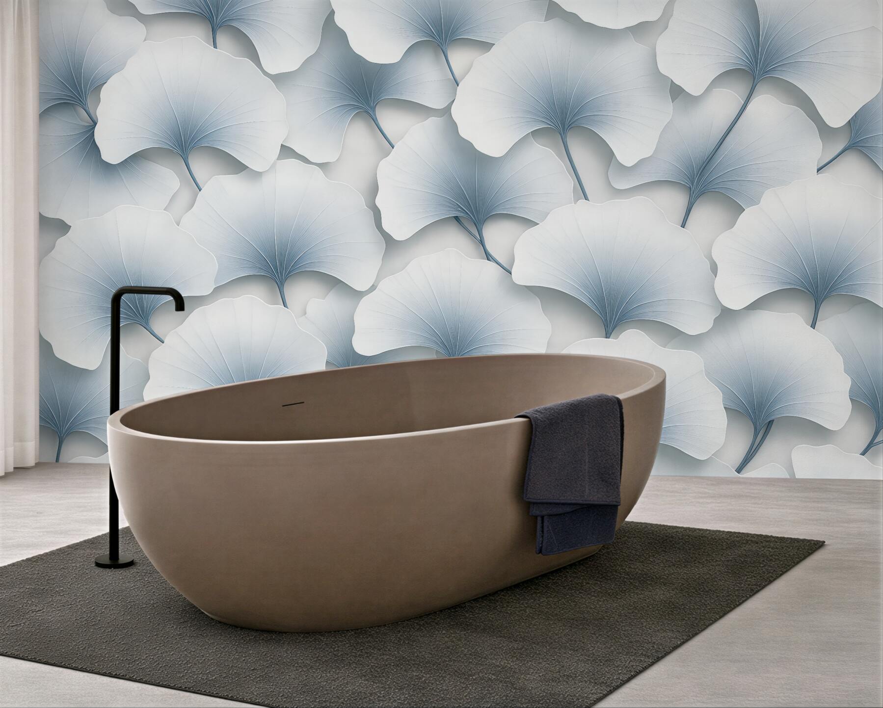 Fototapeta błękitne liście ginkgo w elegancji