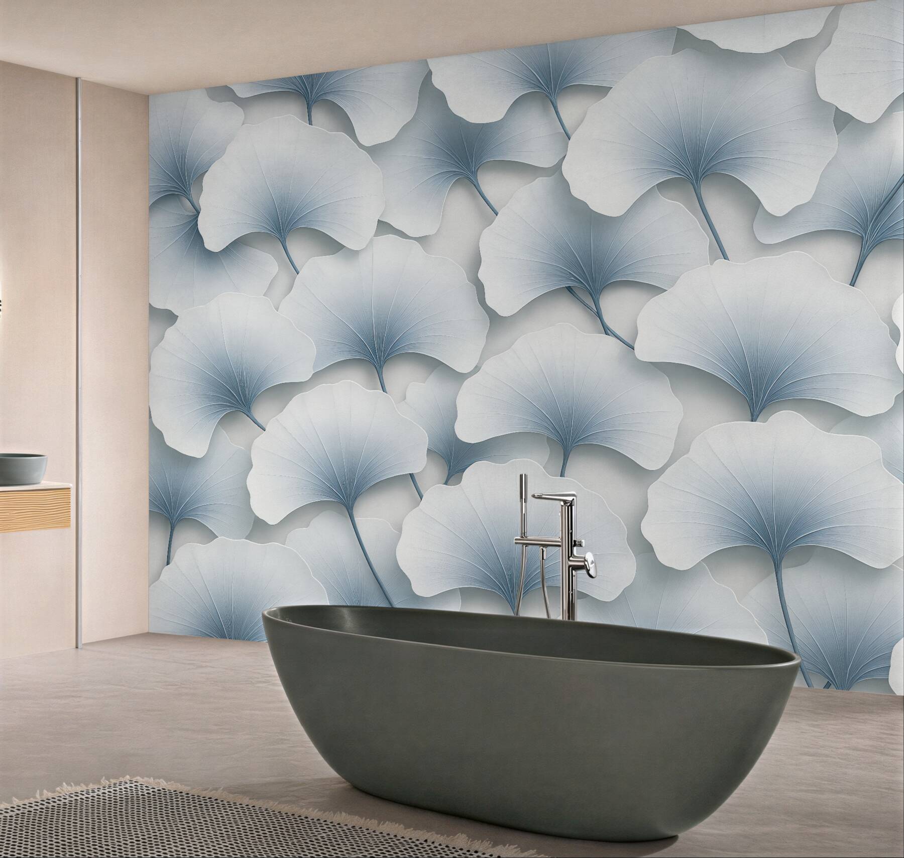 Fototapeta błękitne liście ginkgo w elegancji