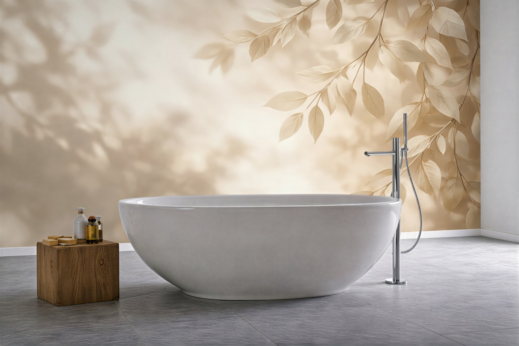 Fototapeta beżowe liście w miękkim świetle