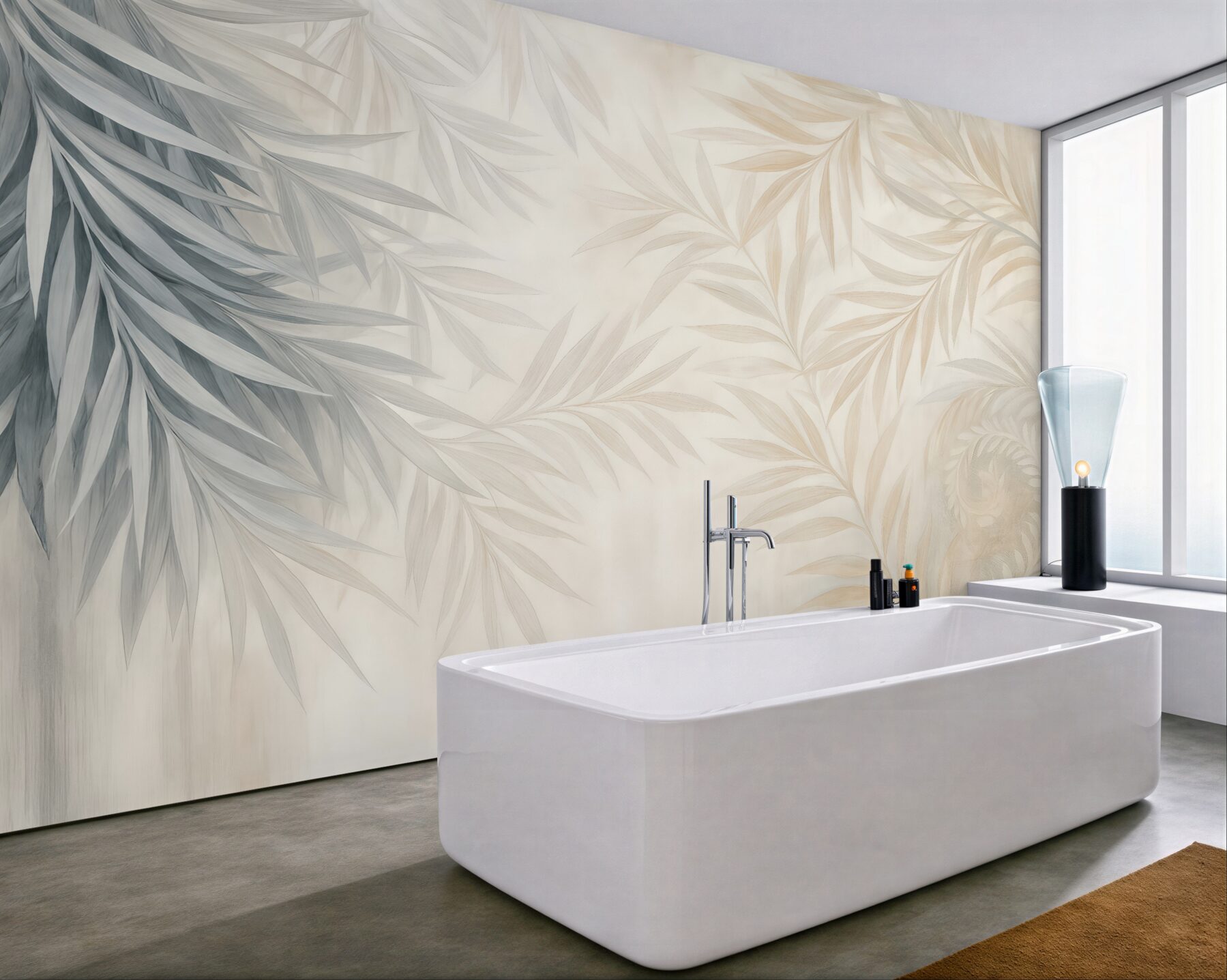 Fototapeta subtelne liście palmowe w beżu